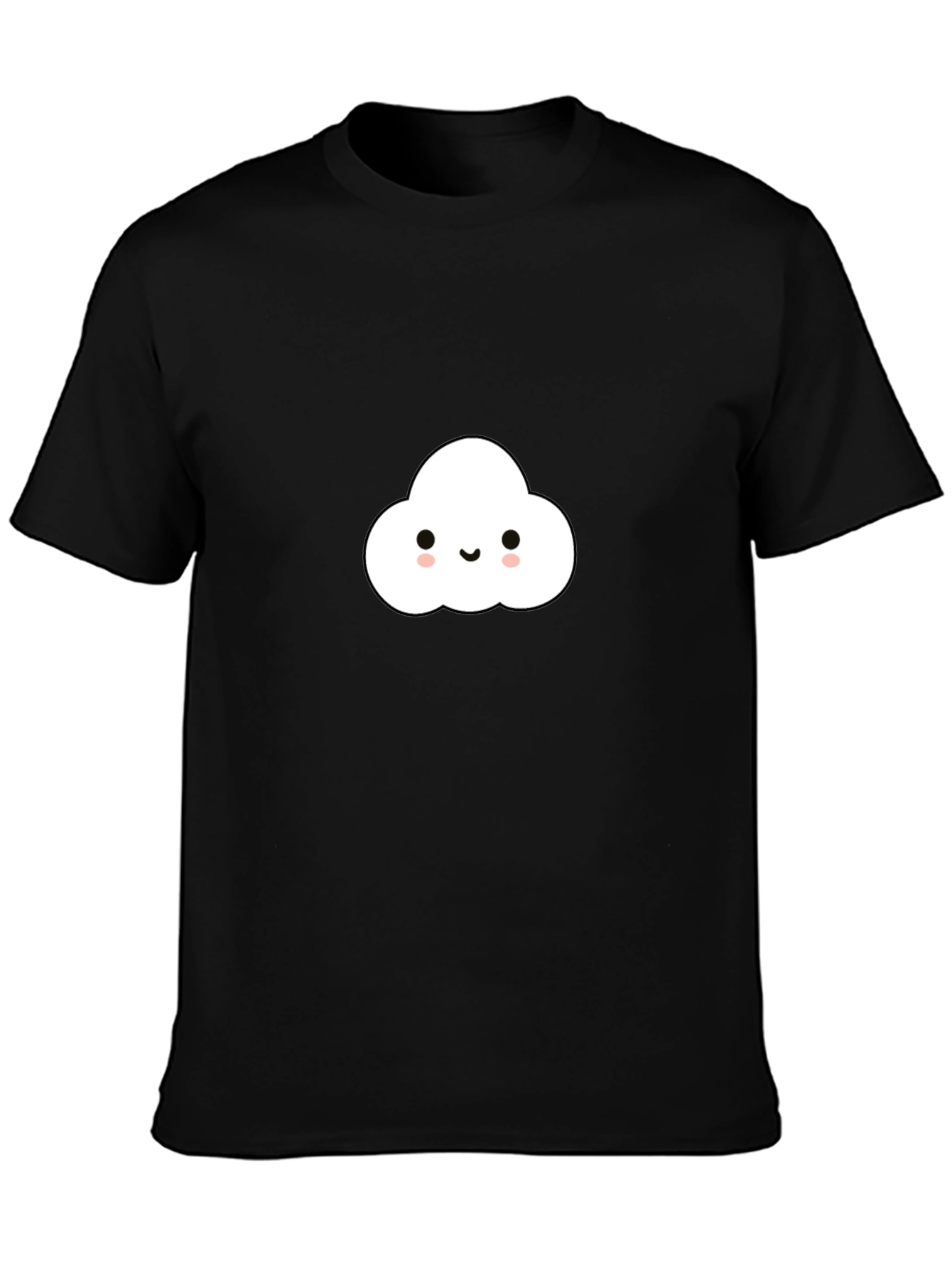 Cute Cloud Graphic Tee - Black Cotton Comfort