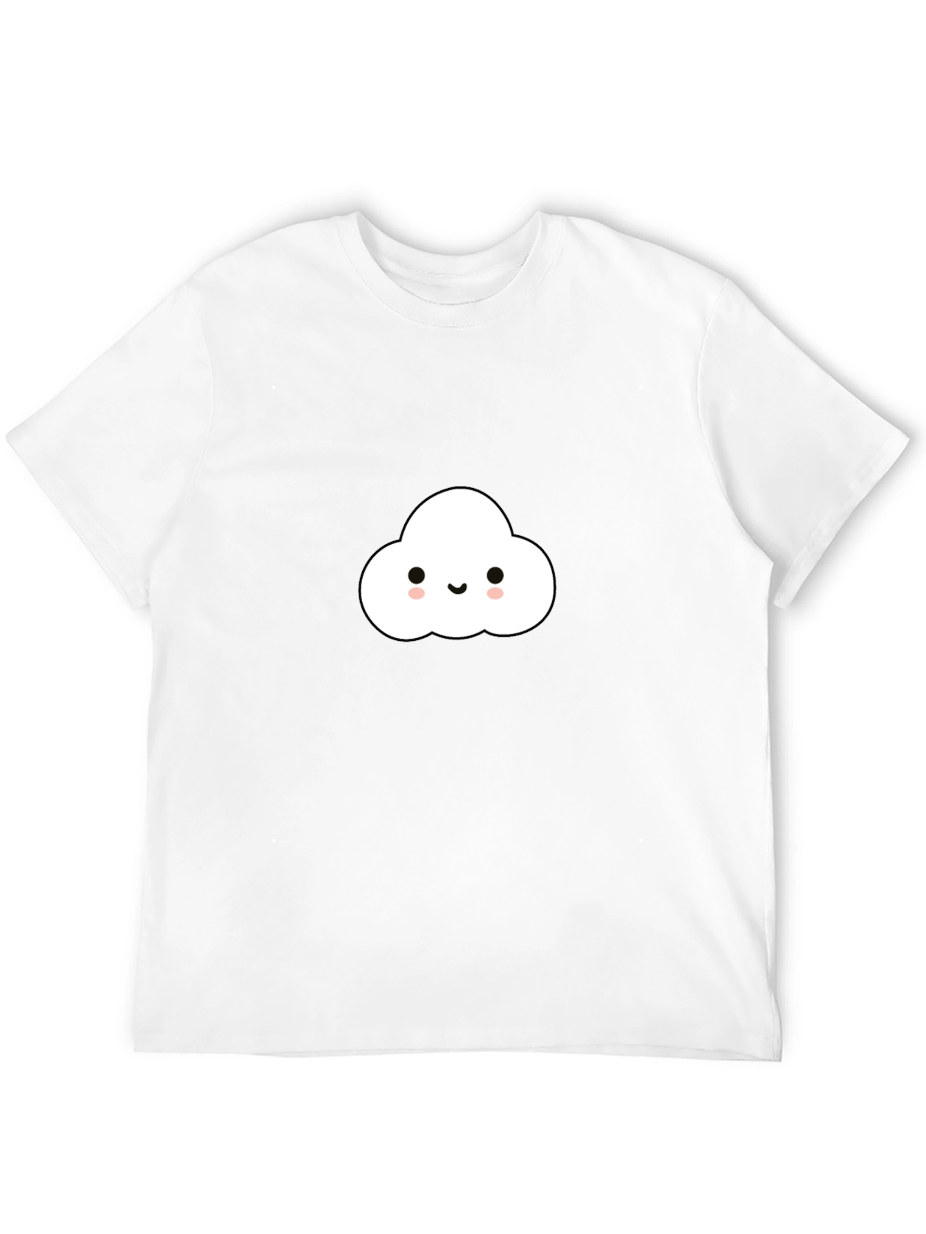 Cute Cloud Graphic Tee - Black Cotton Comfort