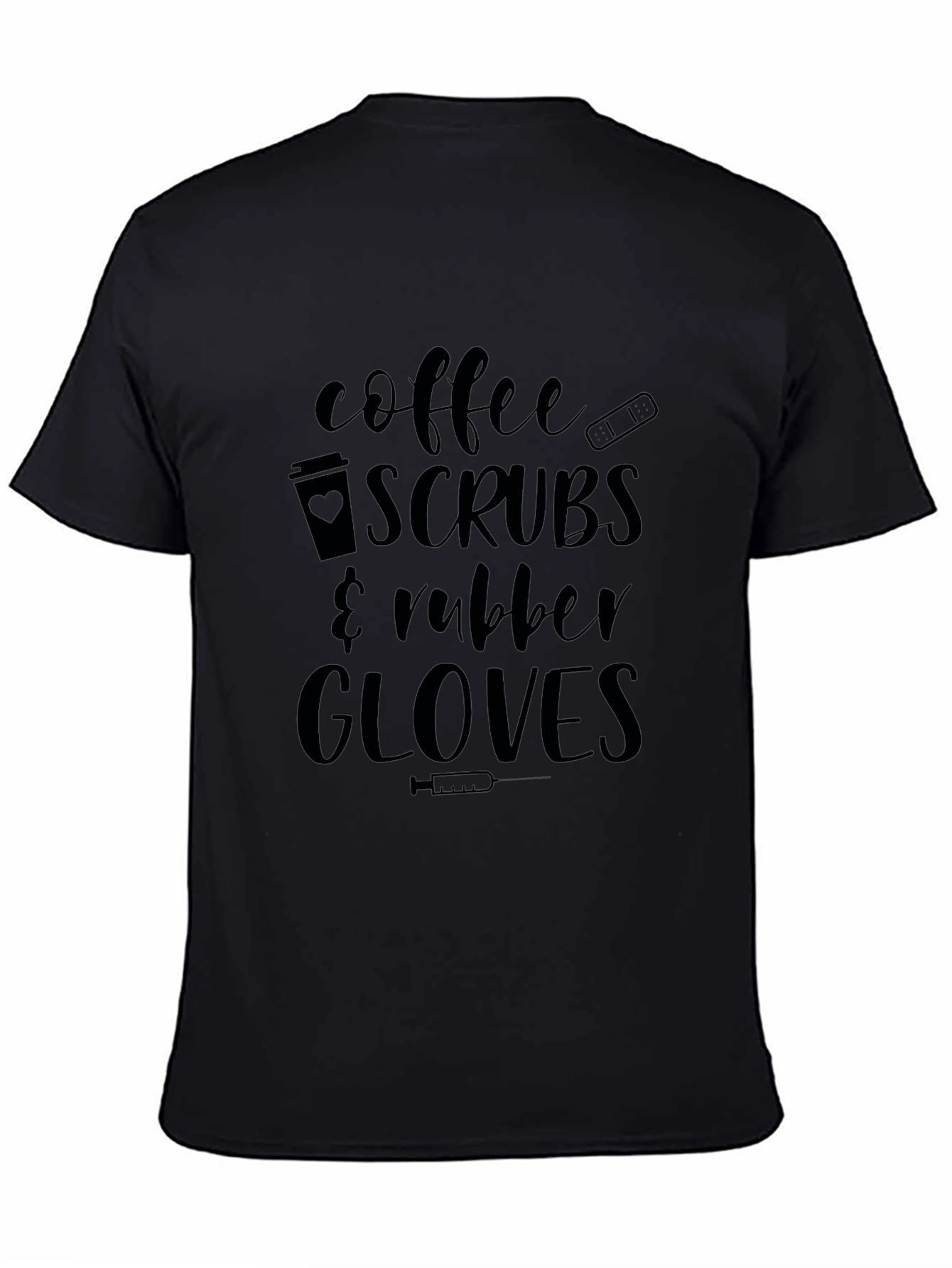Coffee Scrubs & Rubber Gloves Black T-Shirt