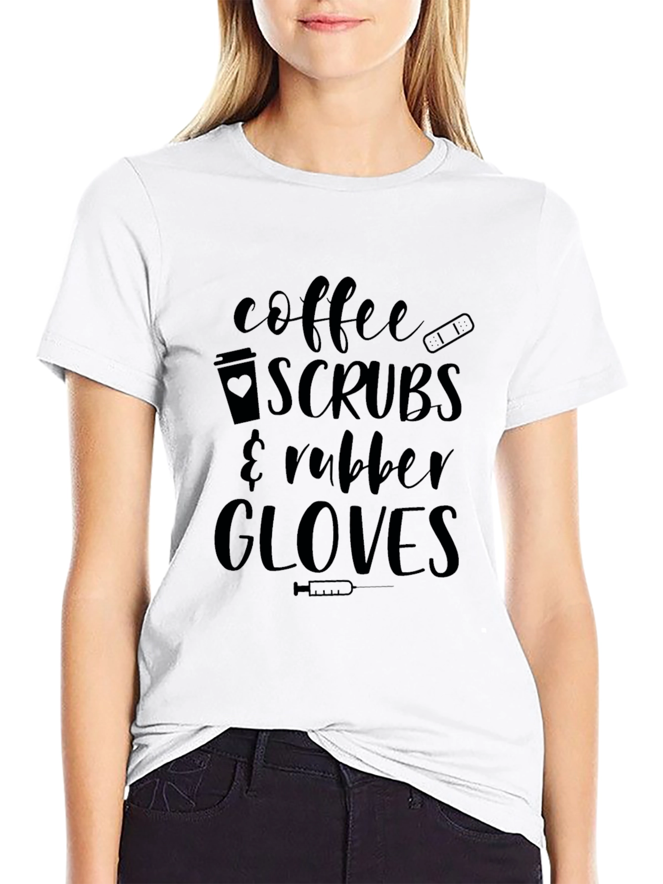 Coffee Scrubs & Rubber Gloves Black T-Shirt
