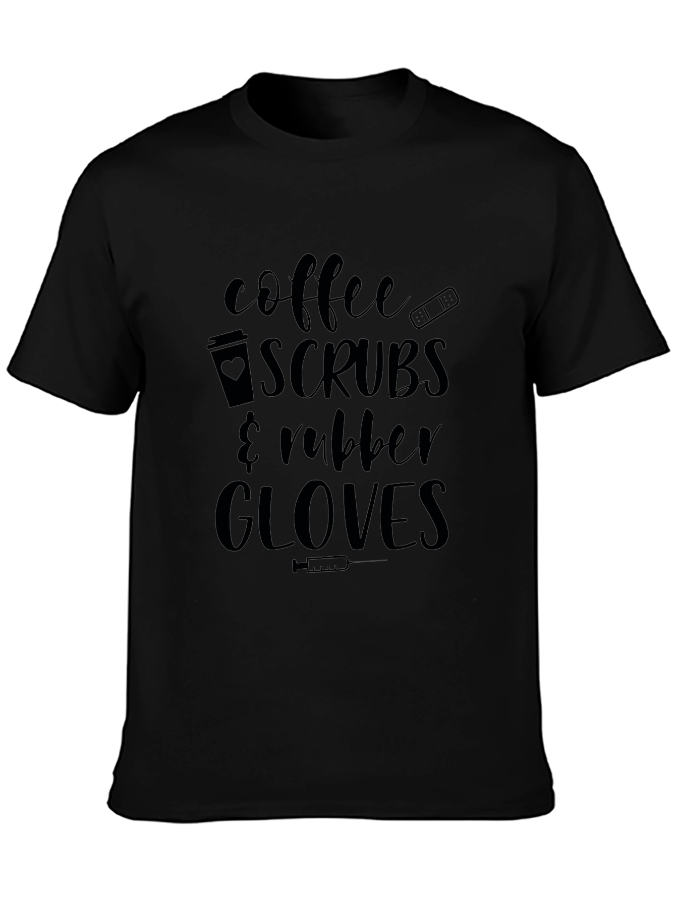 Coffee Scrubs & Rubber Gloves Black T-Shirt