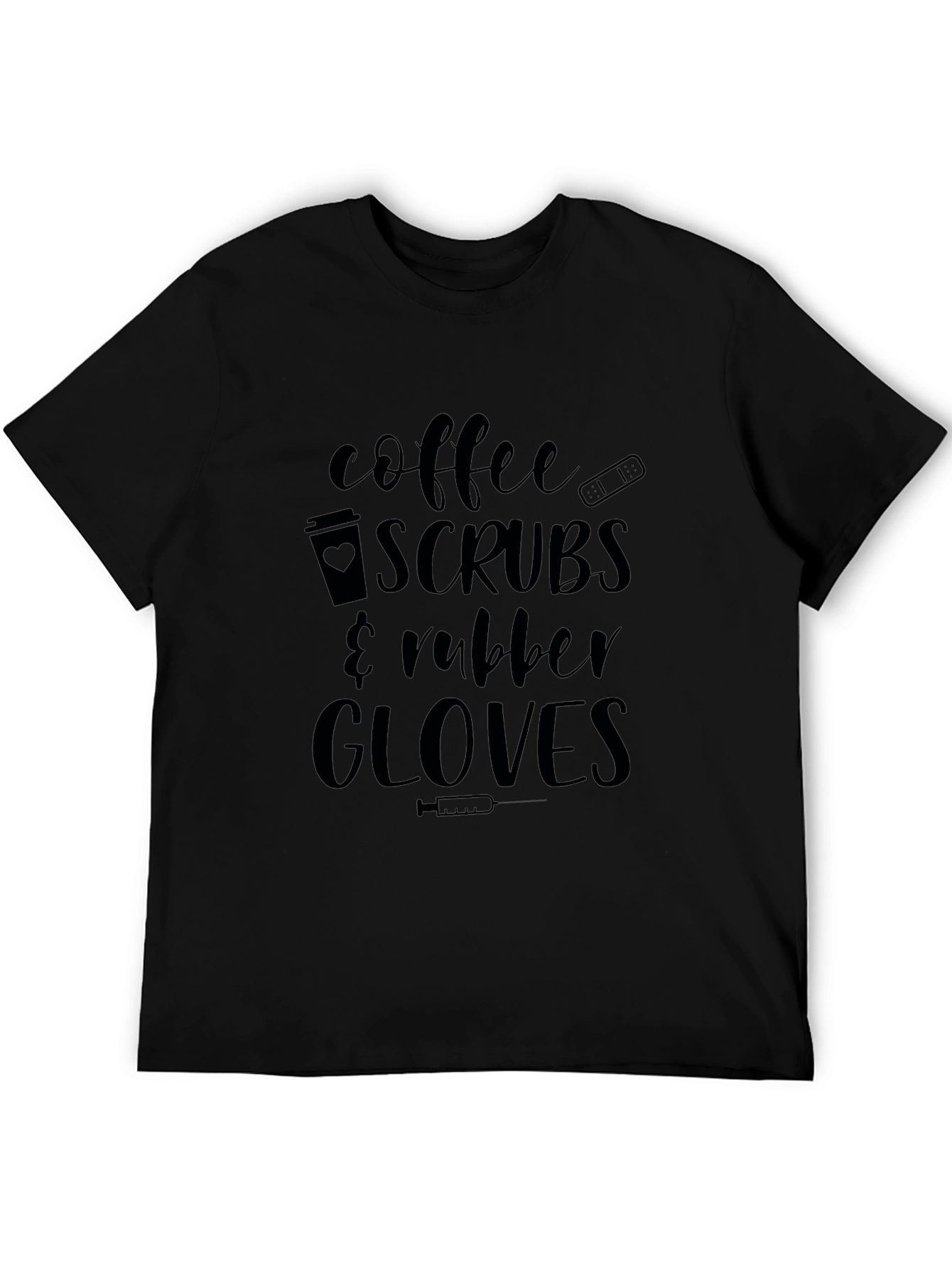 Coffee Scrubs & Rubber Gloves Black T-Shirt