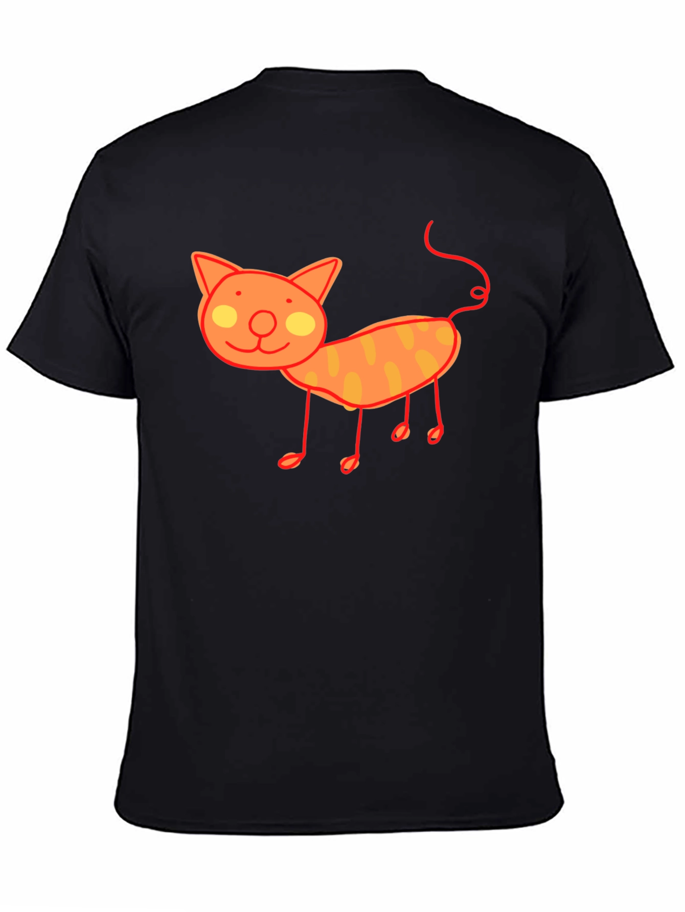 Cute Cat Graphic T-Shirt - Black