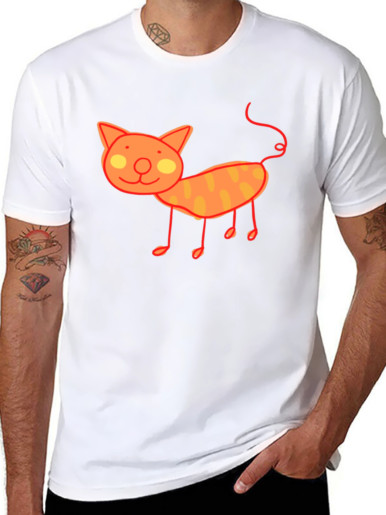 Cute Cat Graphic T-Shirt - Black