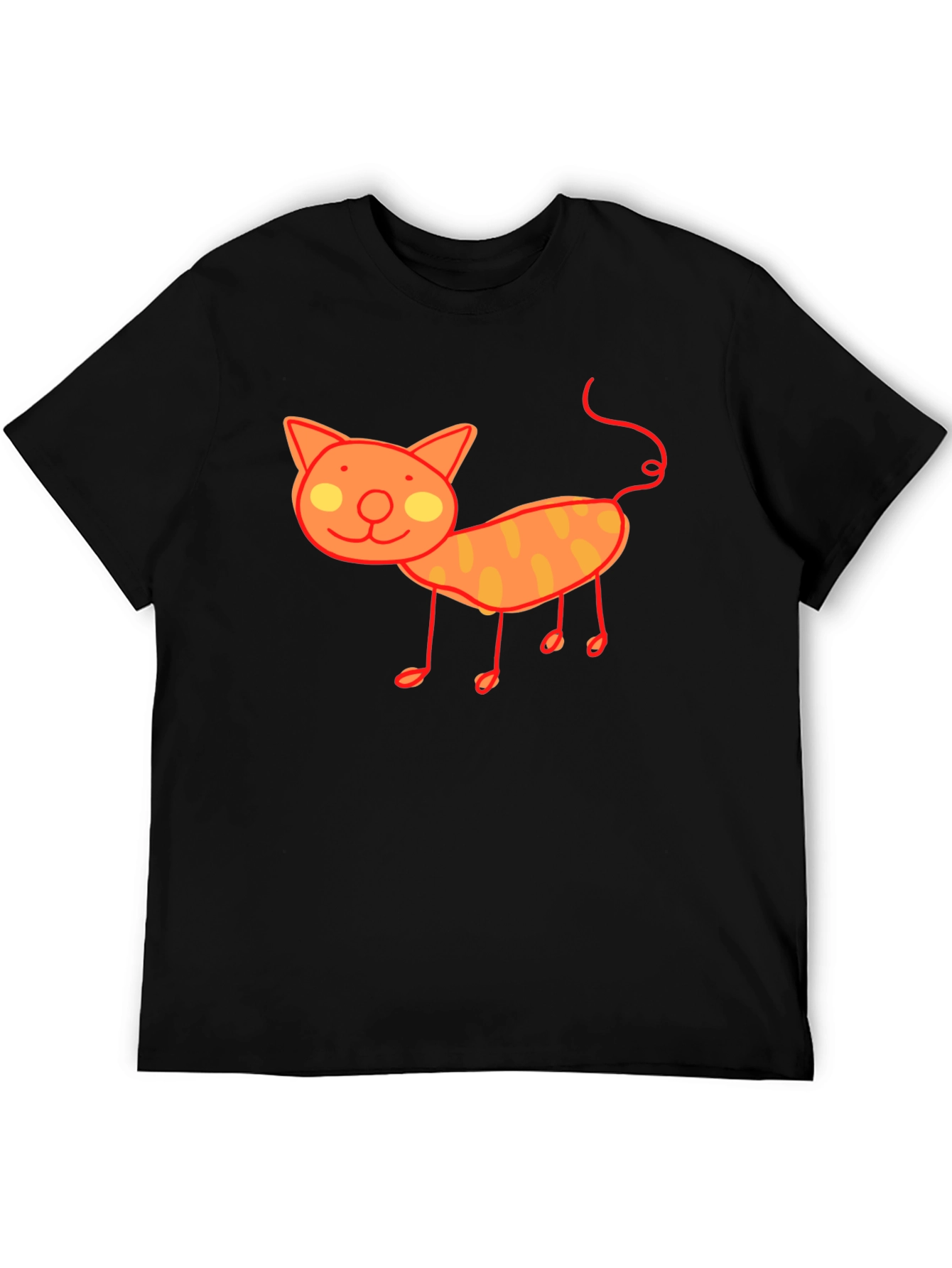 Cute Cat Graphic T-Shirt - Black