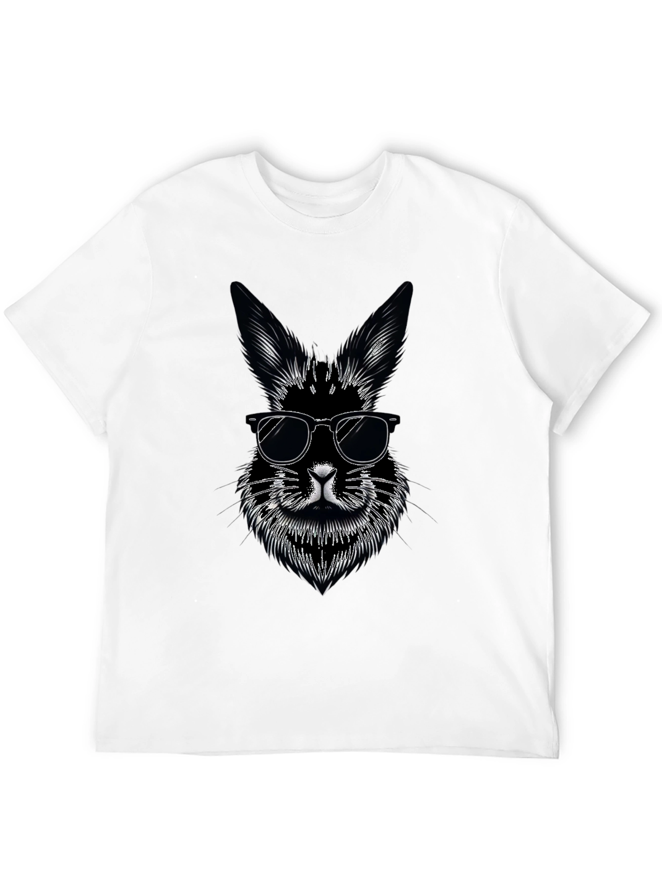 Cool Rabbit Graphic Tee - Black Cotton T-Shirt