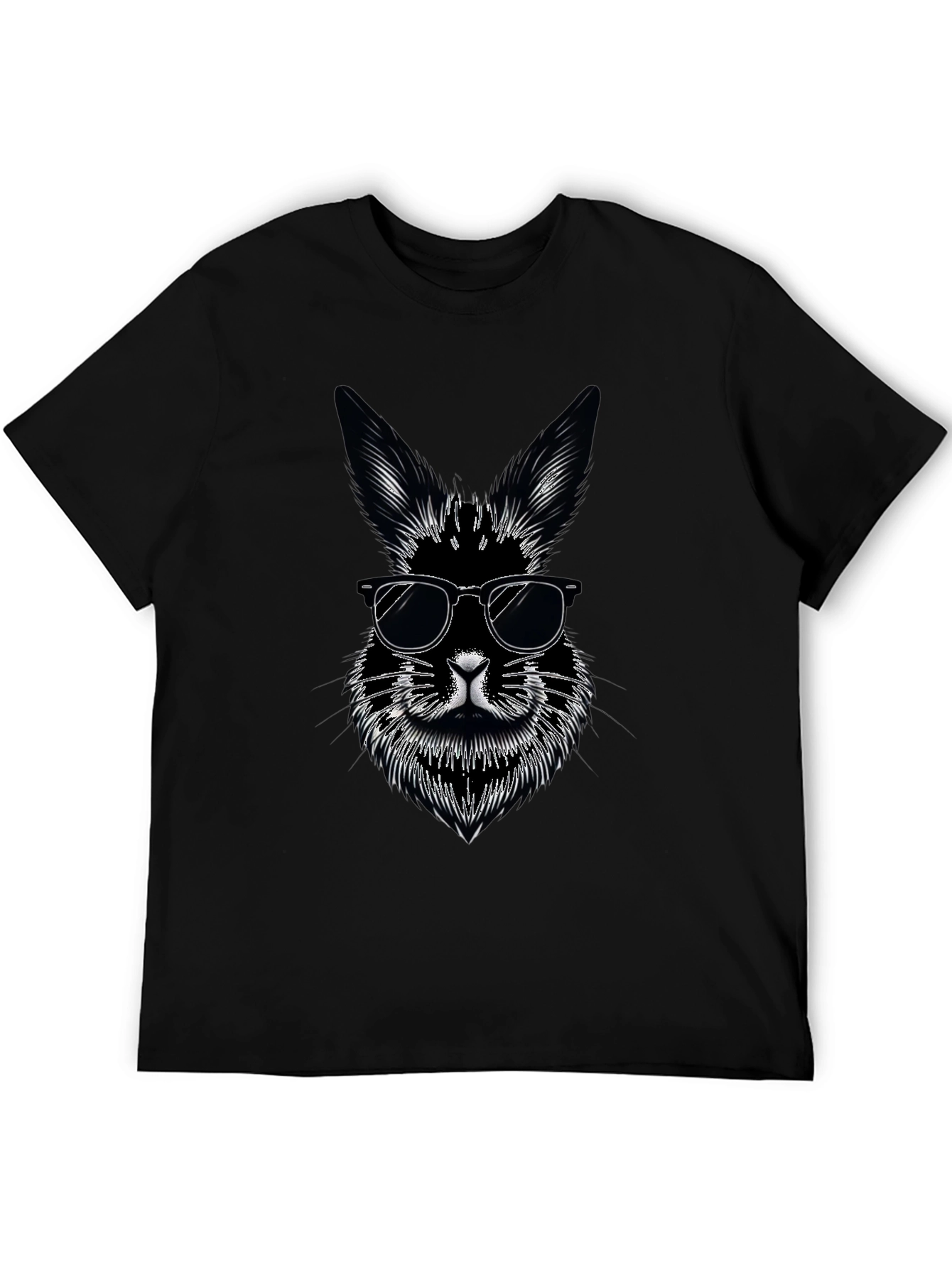 Cool Rabbit Graphic Tee - Black Cotton T-Shirt