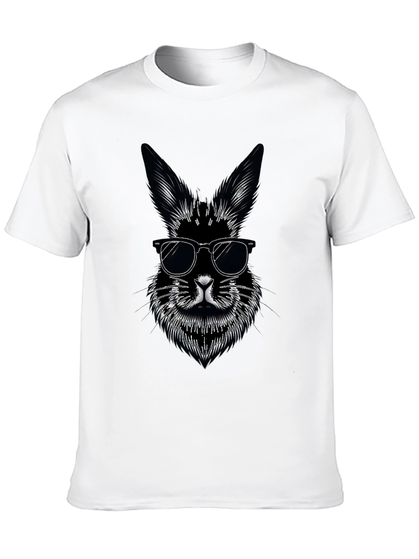 Cool Rabbit Graphic Tee - Black Cotton T-Shirt
