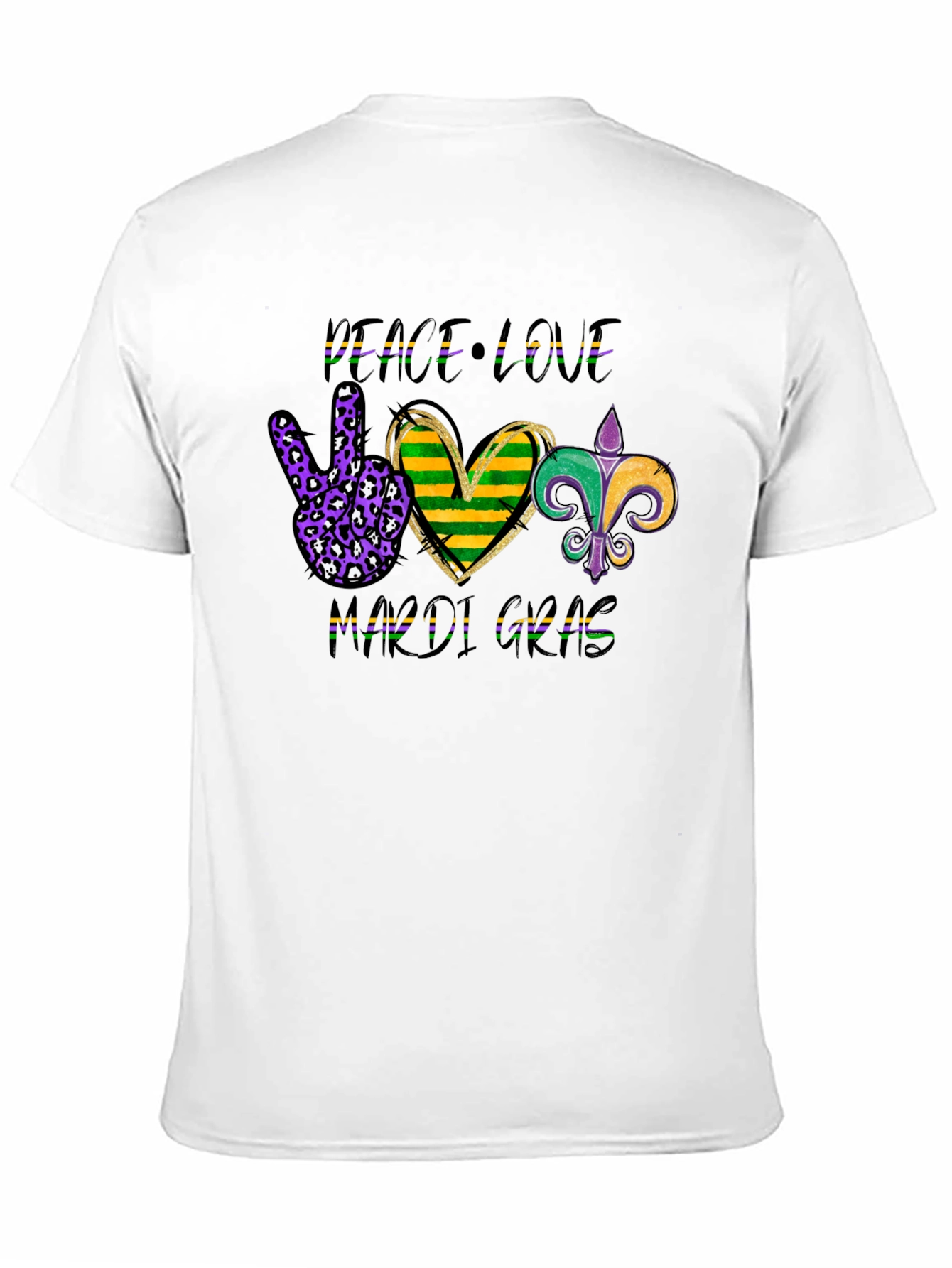 Mardi Gras Peace Love Graphic Tee