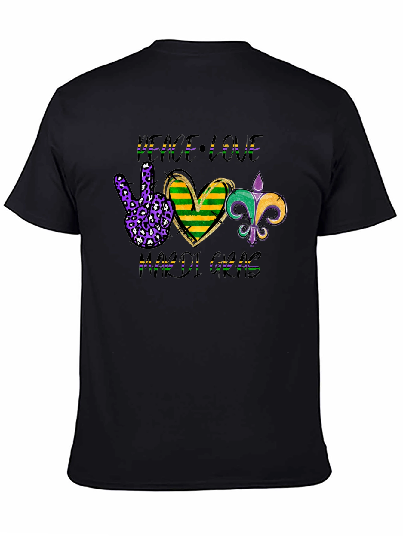 Mardi Gras Peace Love Graphic Tee