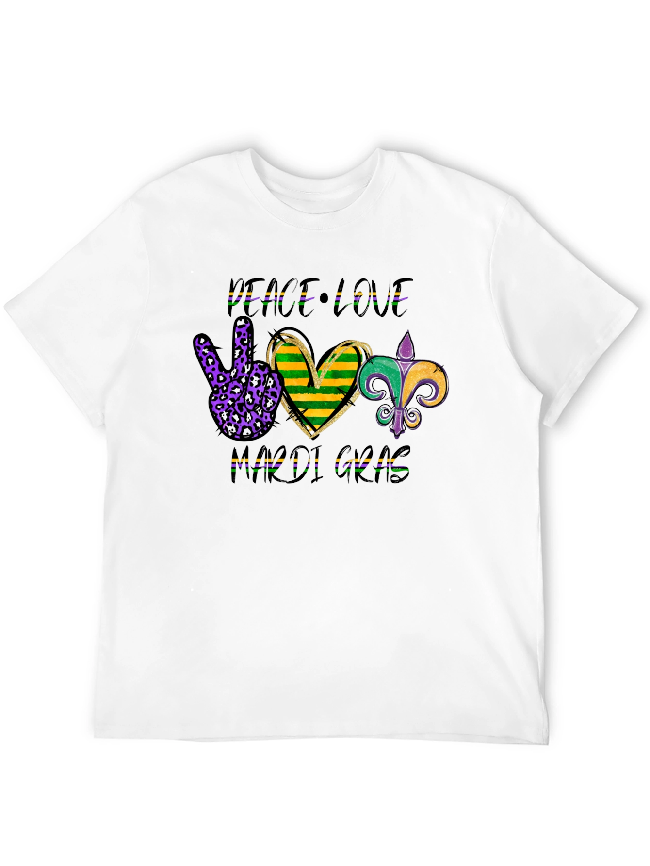 Mardi Gras Peace Love Graphic Tee
