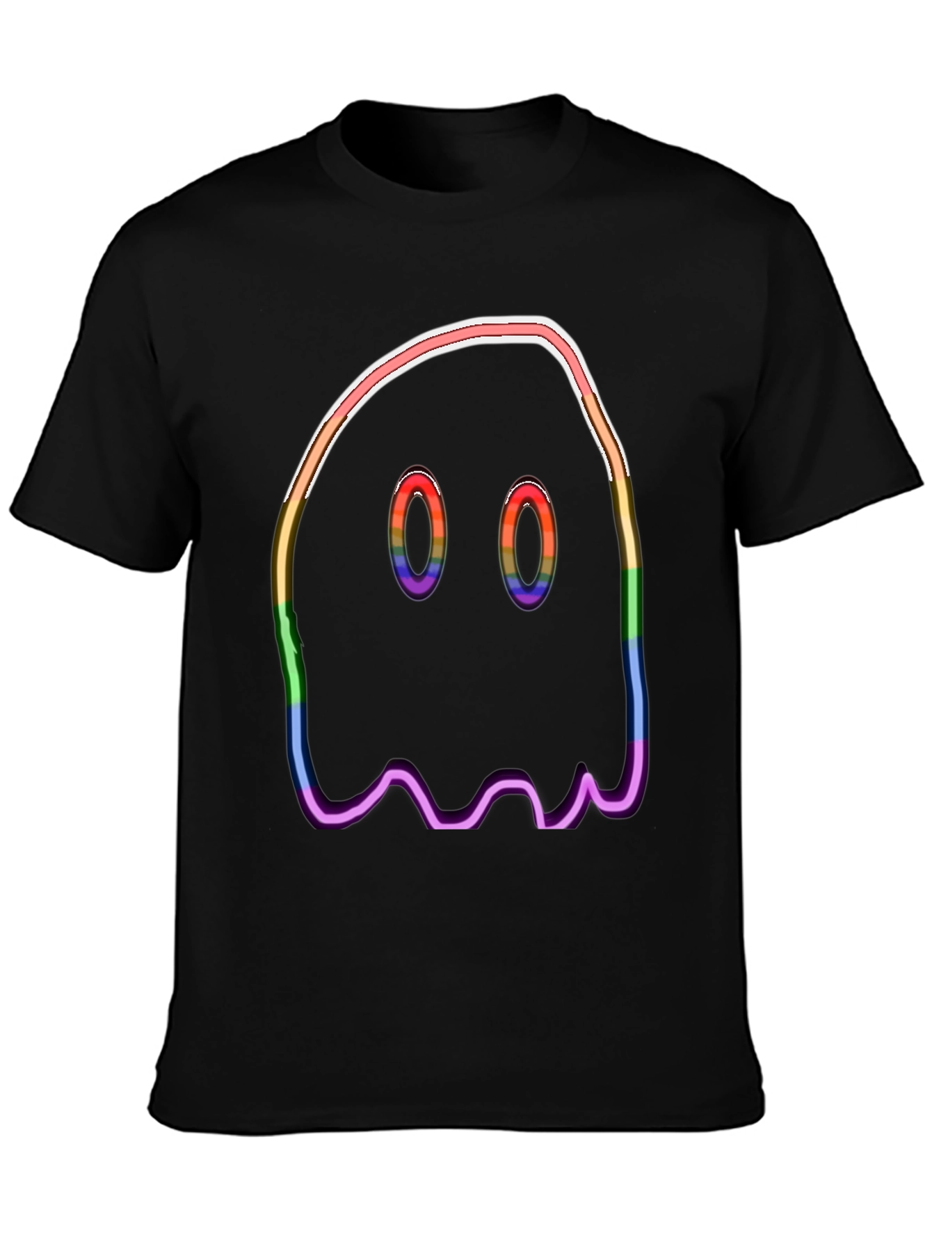 Rainbow Ghost Graphic Tee - Halloween Spooky Shirt