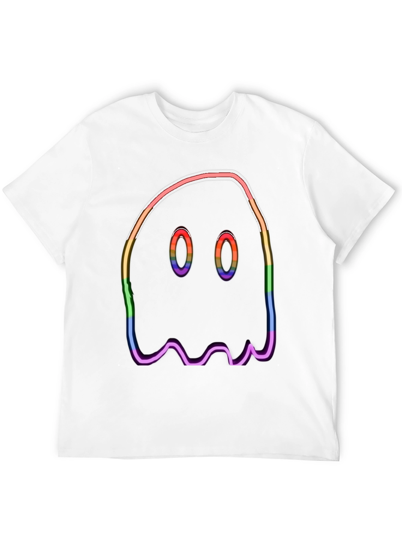 Rainbow Ghost Graphic Tee - Halloween Spooky Shirt