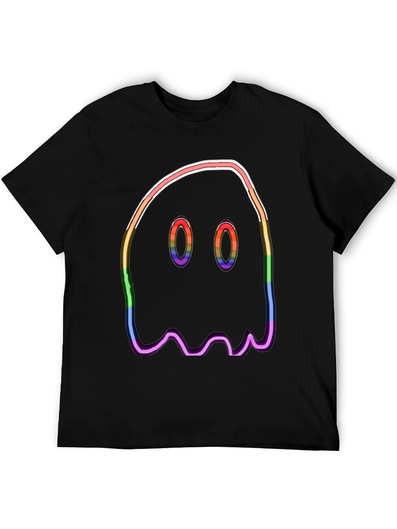 Rainbow Ghost Graphic Tee - Halloween Spooky Shirt