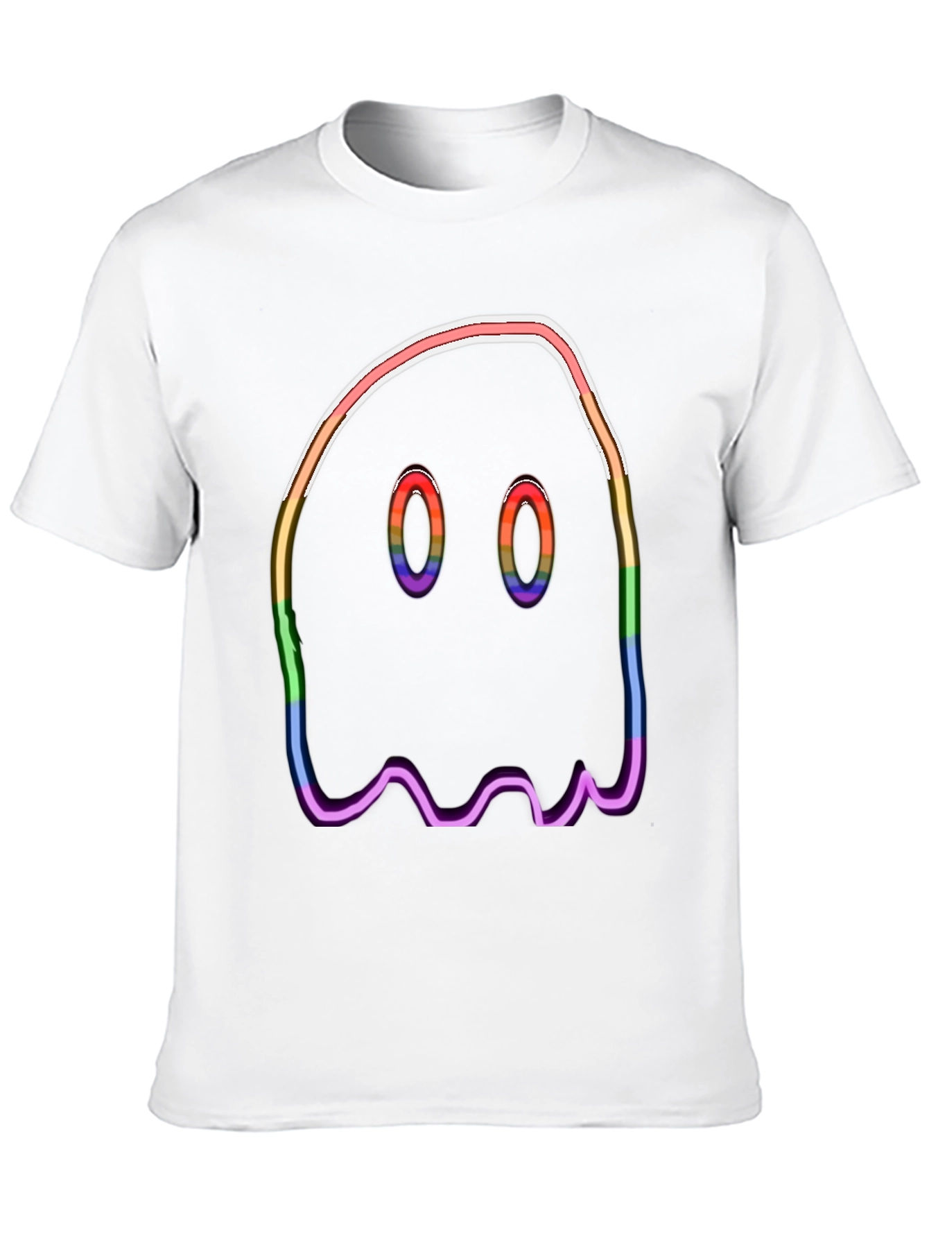 Rainbow Ghost Graphic Tee - Halloween Spooky Shirt