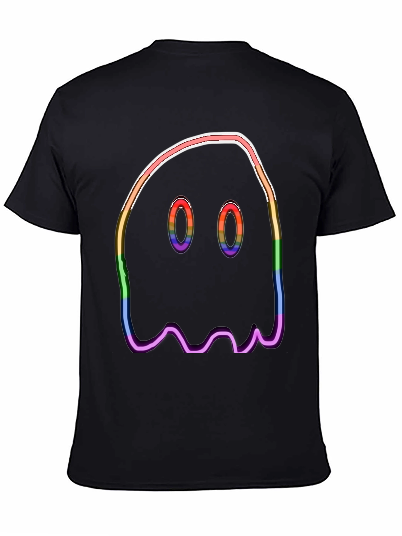 Rainbow Ghost Graphic Tee - Halloween Spooky Shirt