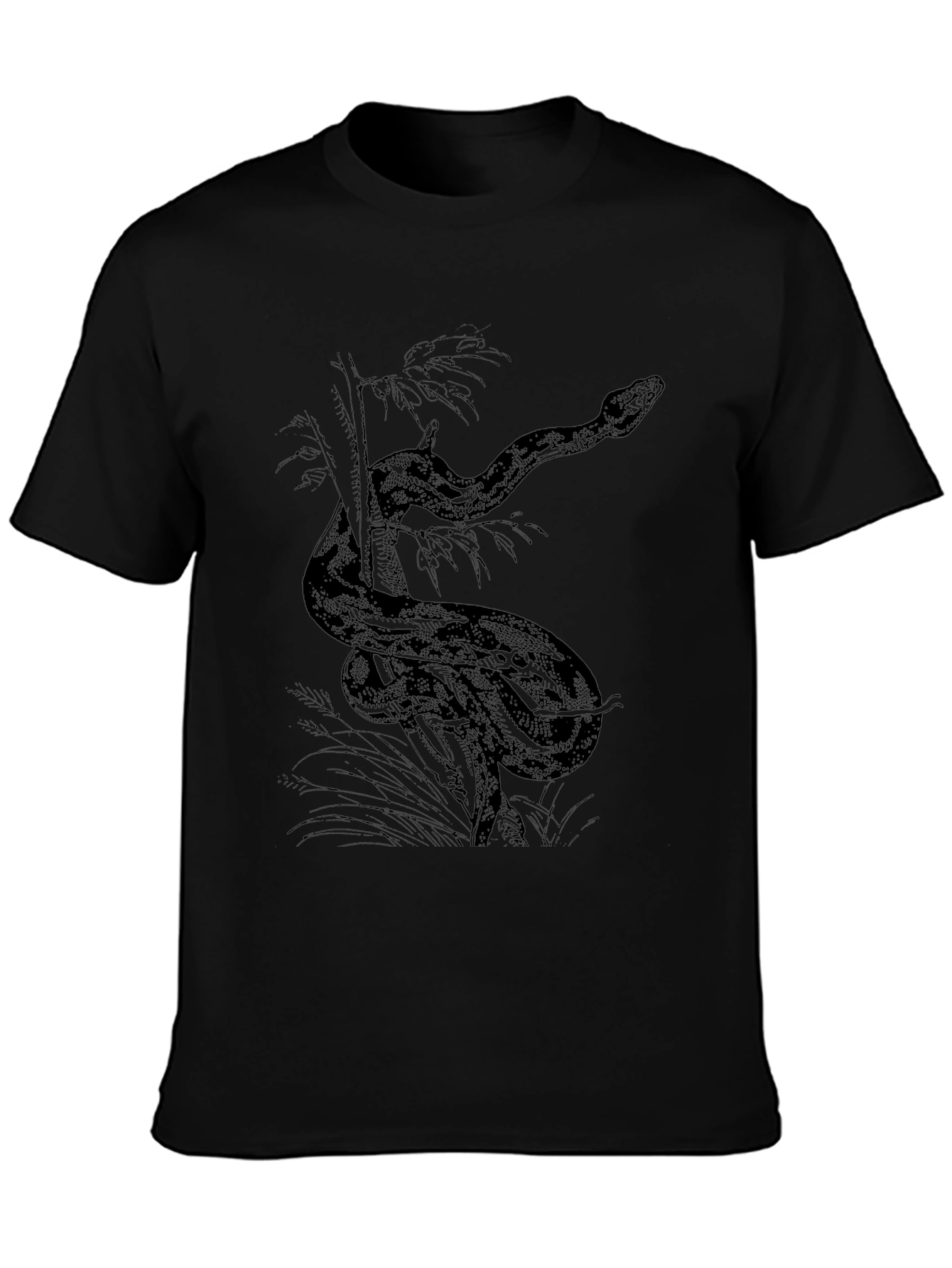 Snake Graphic Tee - Black Cotton Comfort