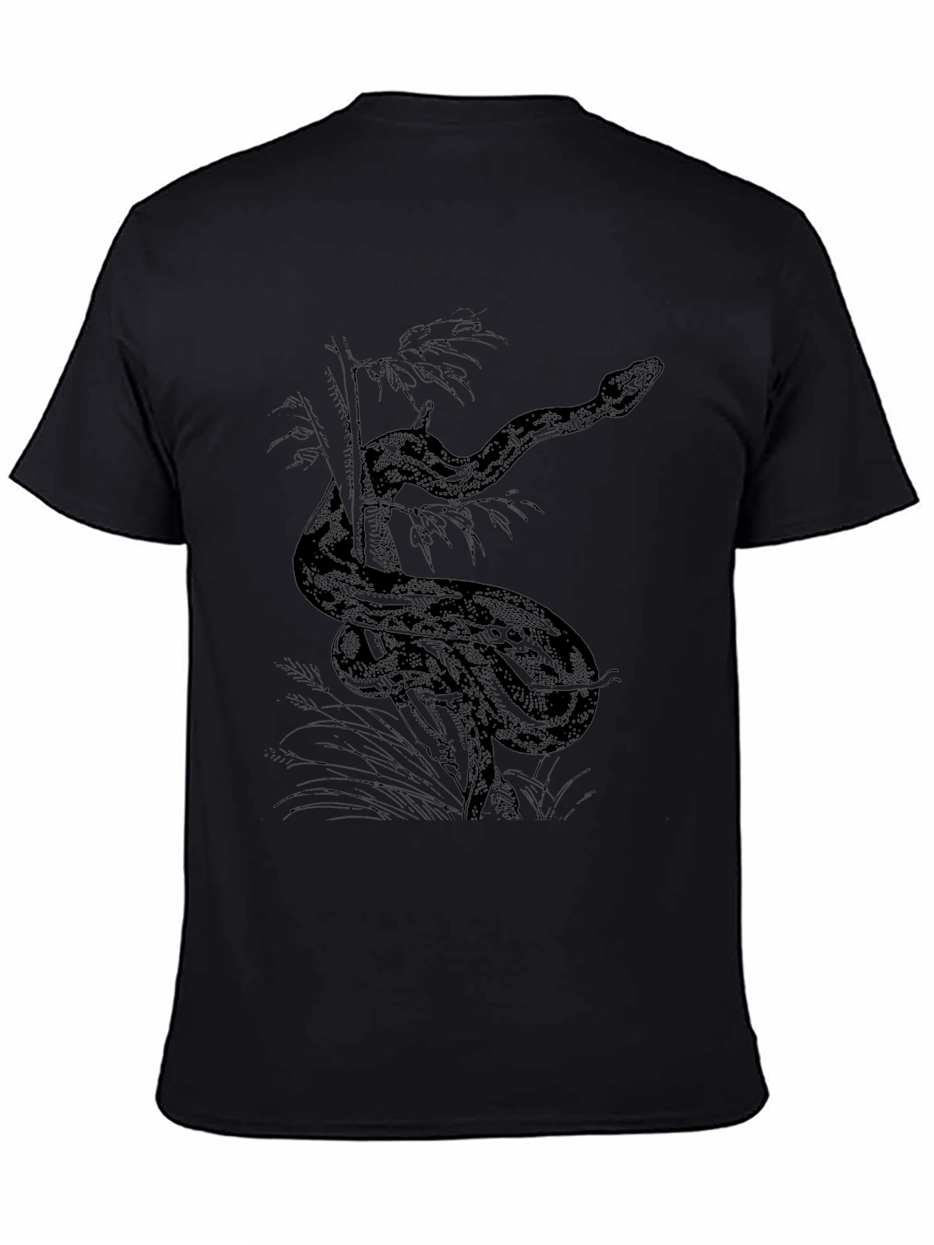 Snake Graphic Tee - Black Cotton Comfort