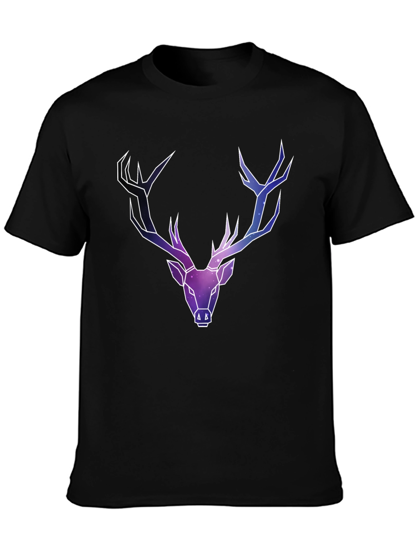 Galaxy Deer Graphic Tee - Mens Black T-Shirt