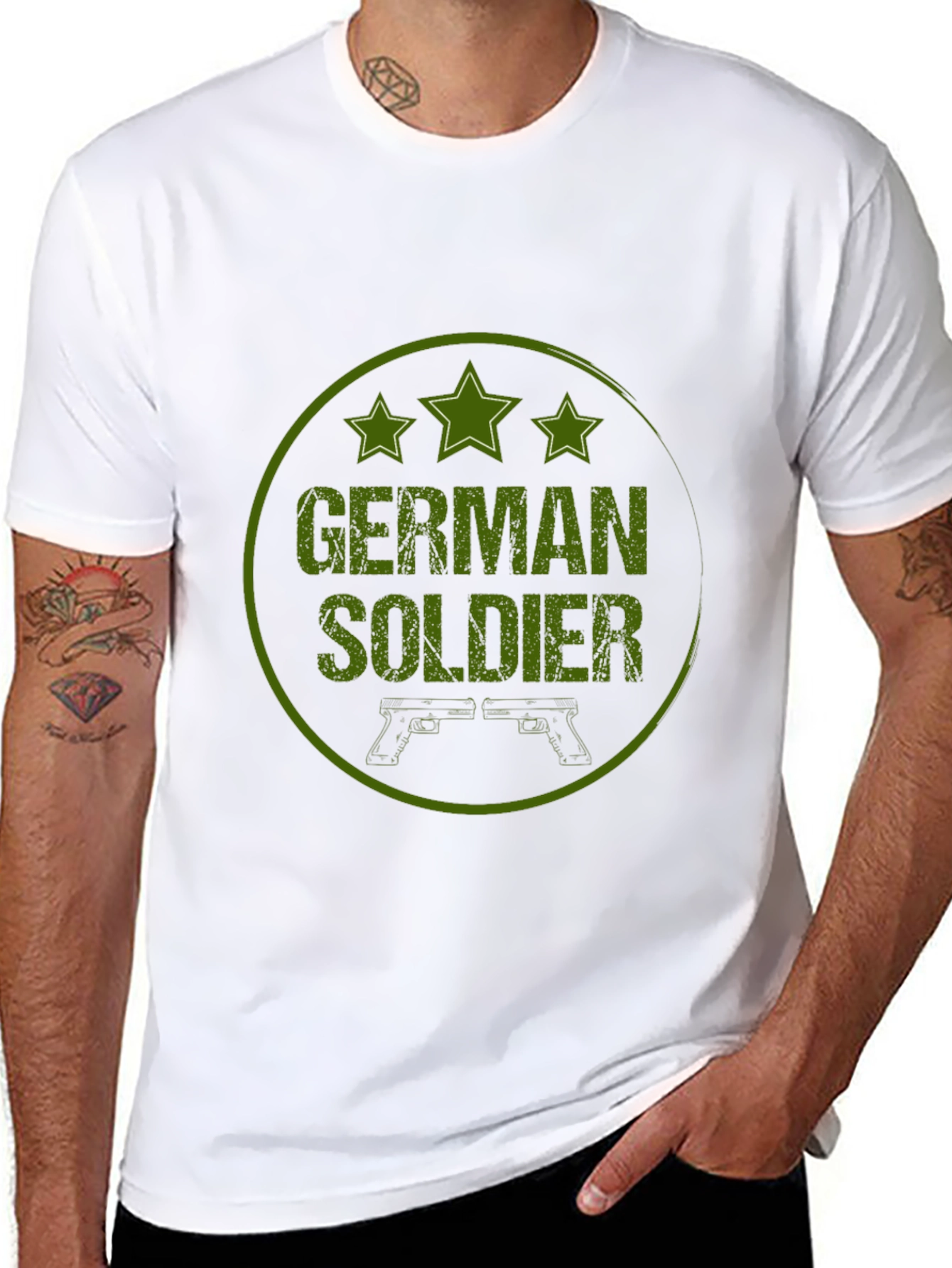 German Soldier Graphic Tee - Military Style