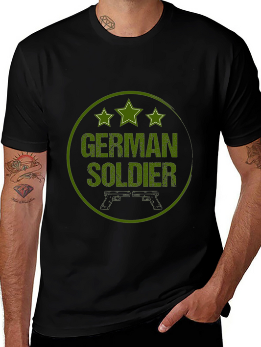 German Soldier Graphic Tee - Military Style