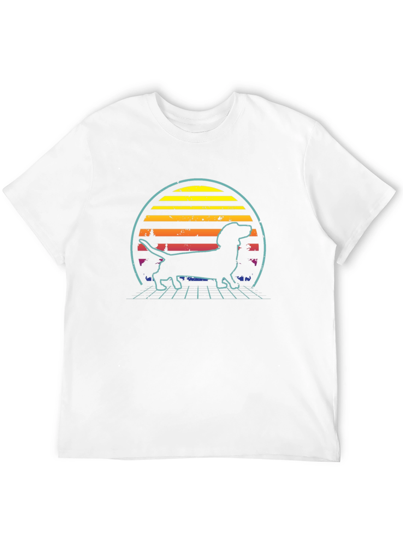 Retro Dachshund Sunset T-Shirt - Cool Dog Lover Tee