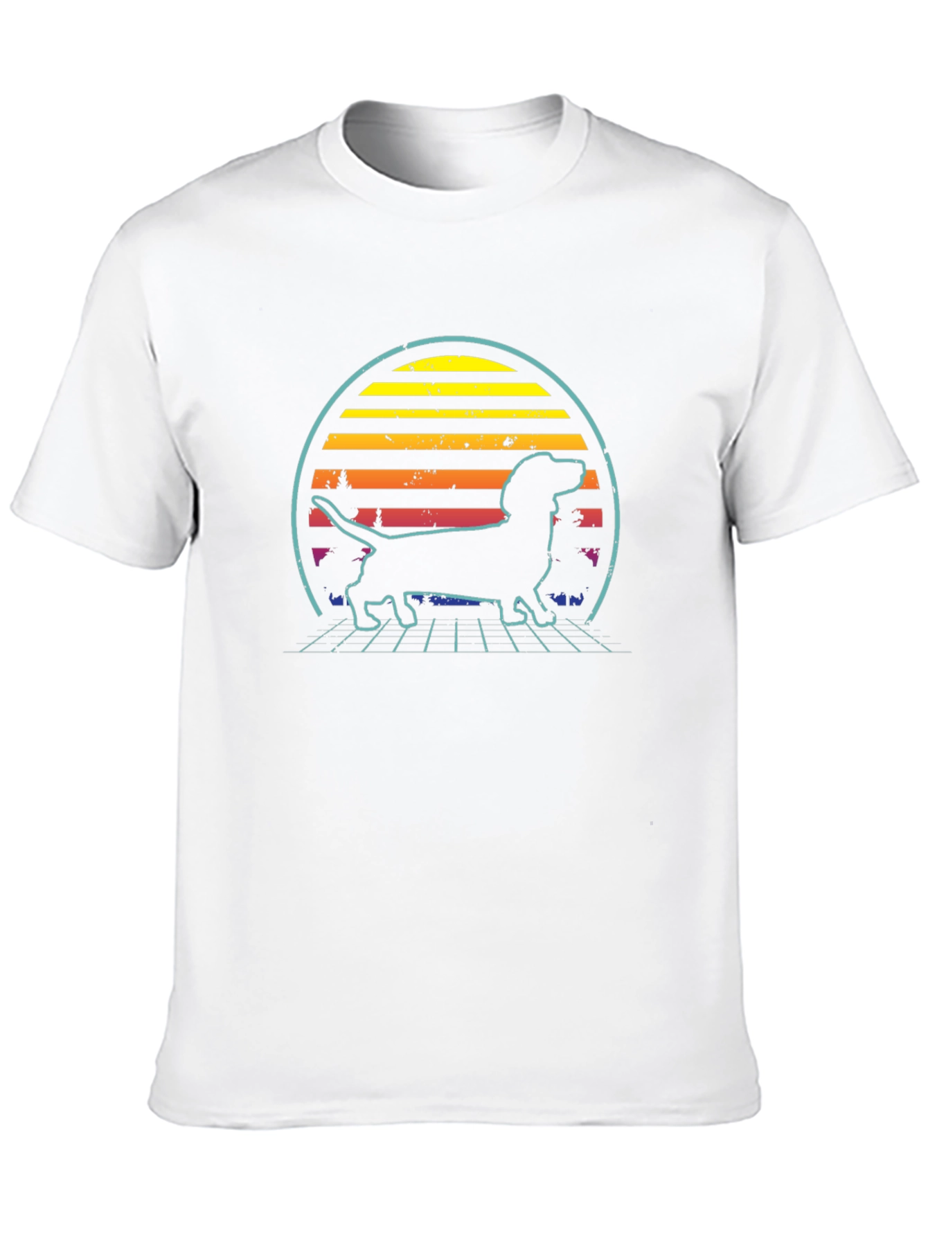 Retro Dachshund Sunset T-Shirt - Cool Dog Lover Tee