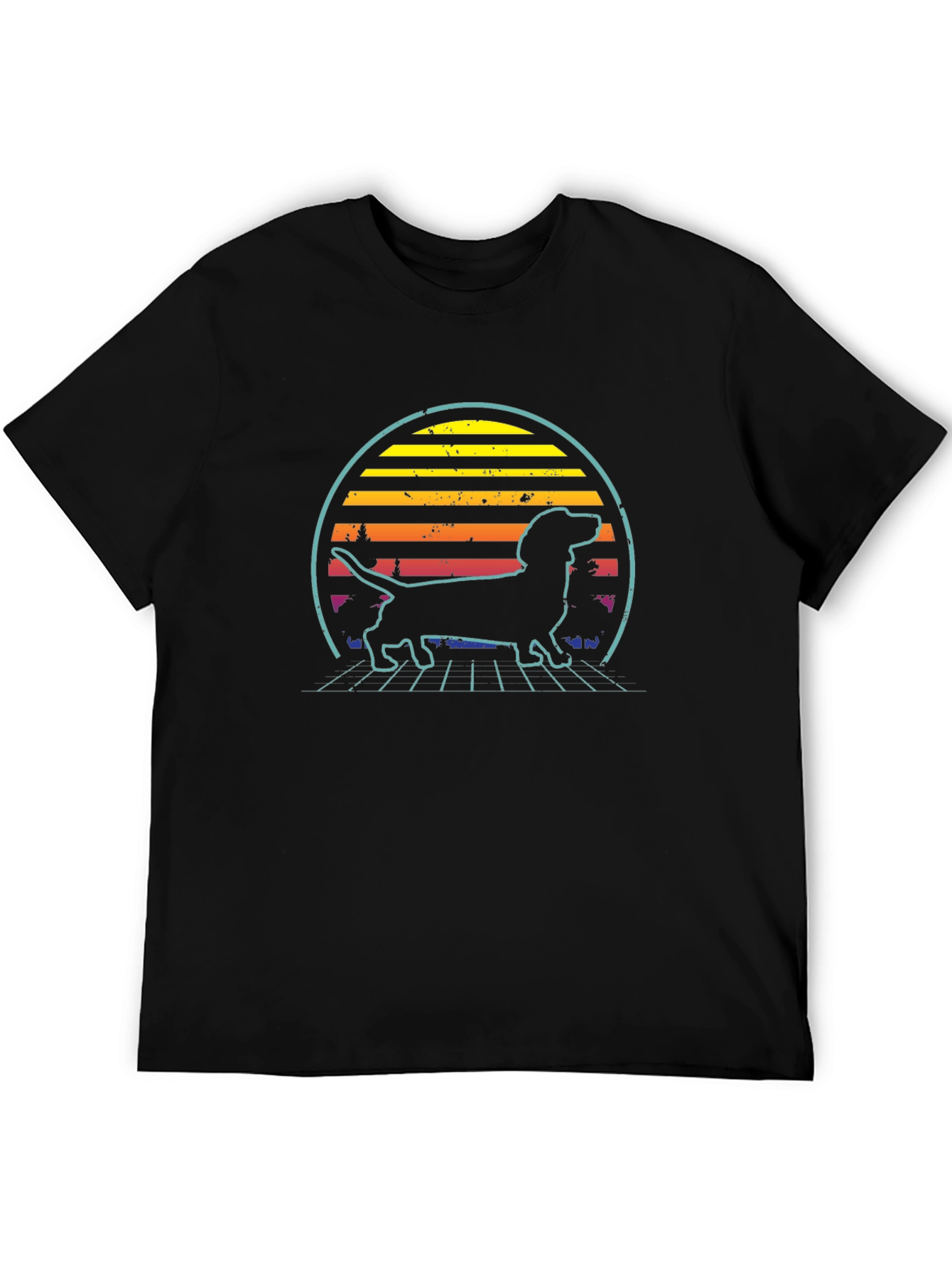 Retro Dachshund Sunset T-Shirt - Cool Dog Lover Tee