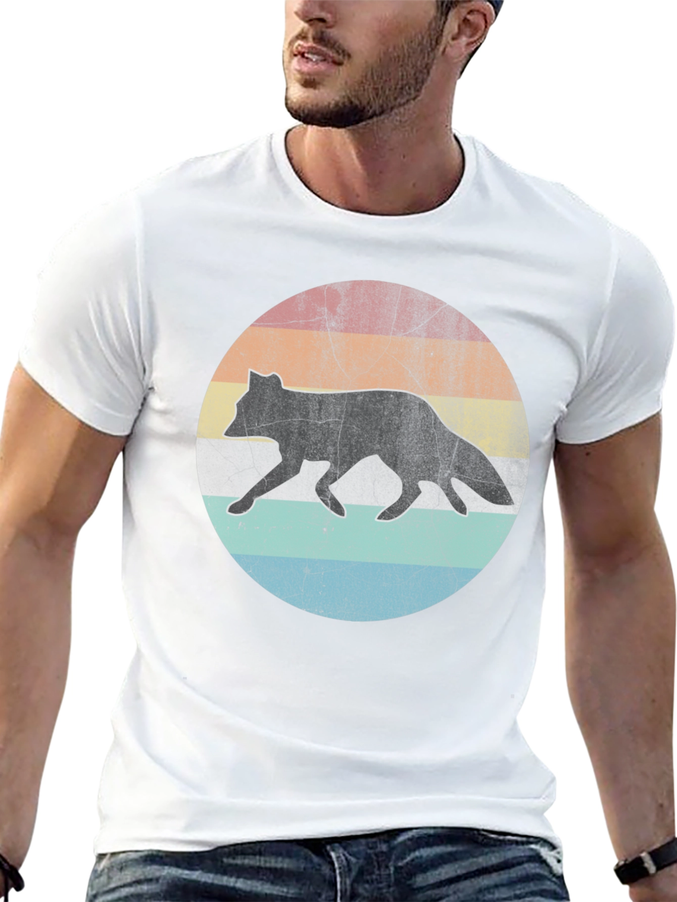 Retro Fox Sunset Graphic T-Shirt