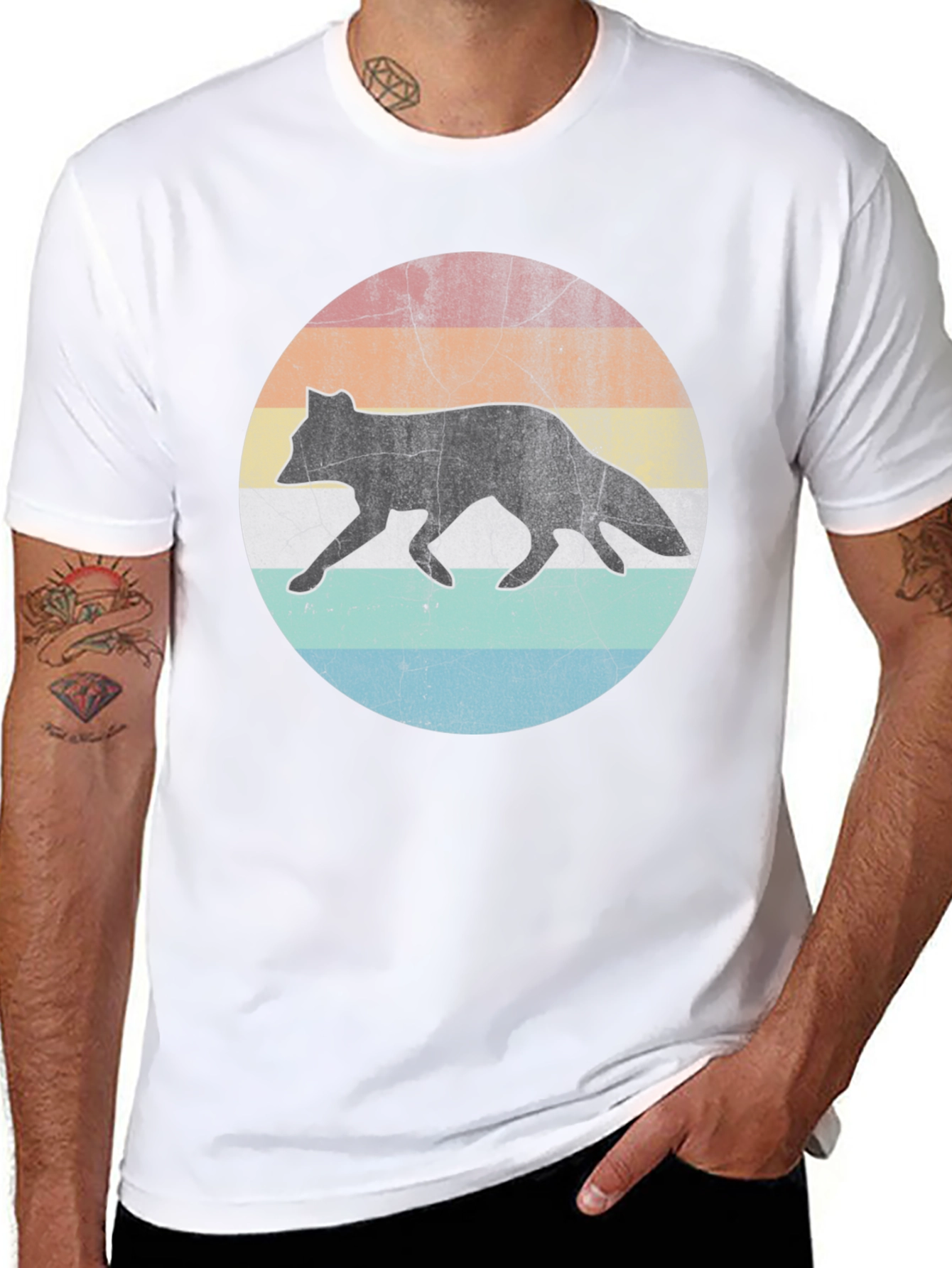 Retro Fox Sunset Graphic T-Shirt