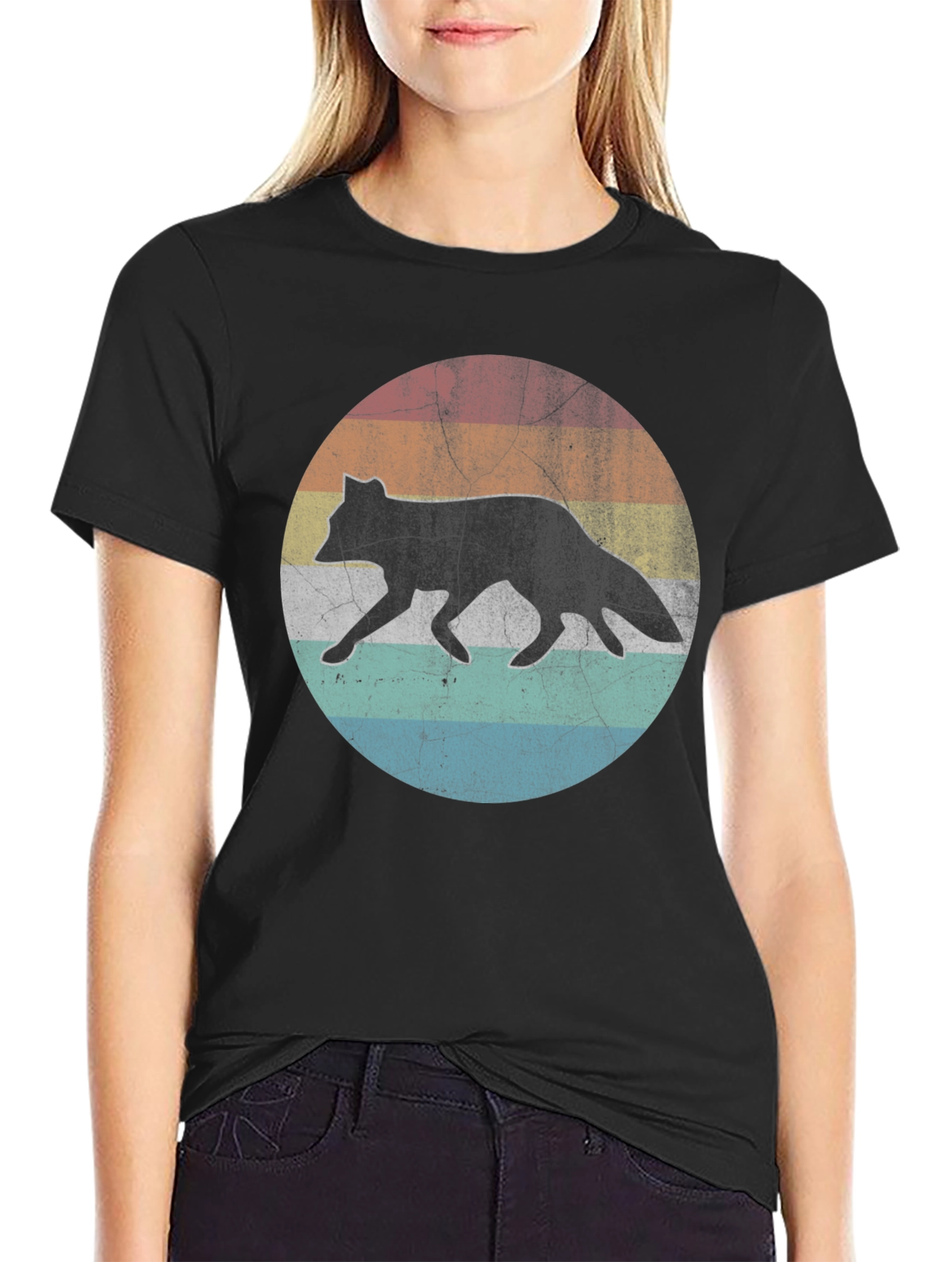 Retro Fox Sunset Graphic T-Shirt