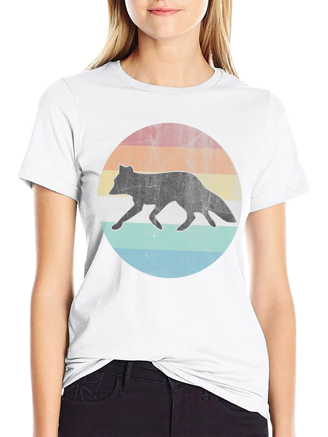 Retro Fox Sunset Graphic T-Shirt