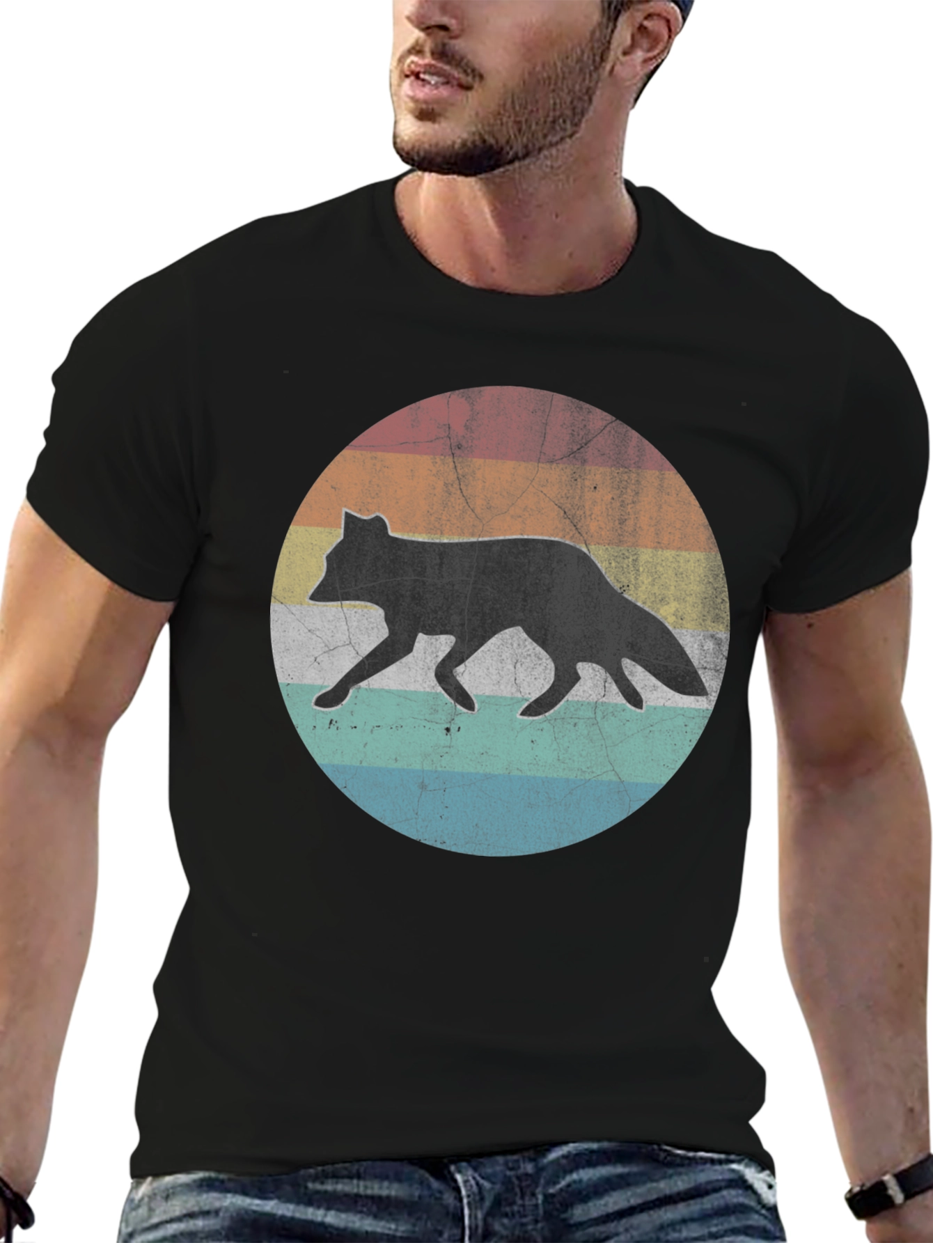 Retro Fox Sunset Graphic T-Shirt