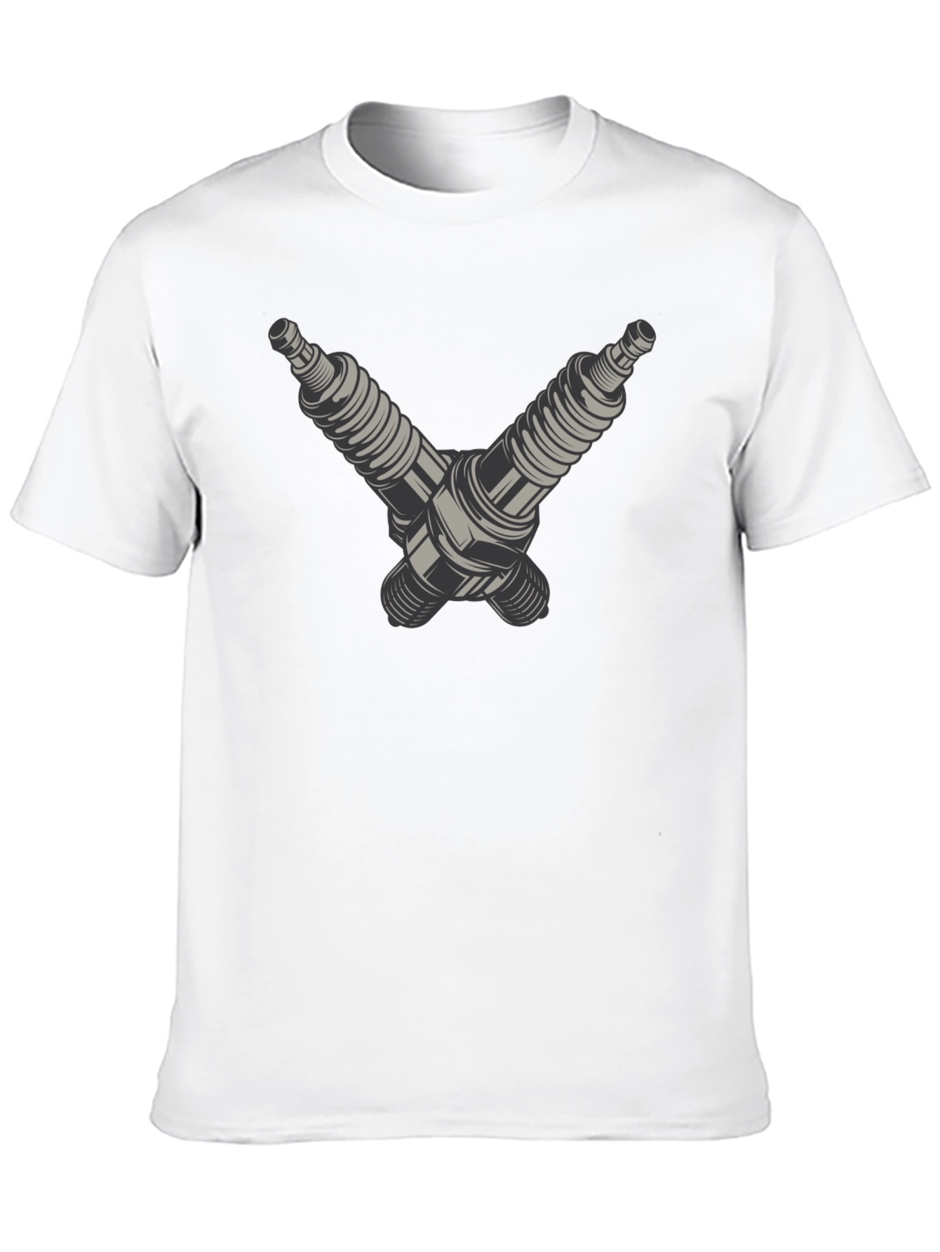 Spark Plug Crossed Graphic Tee - Black