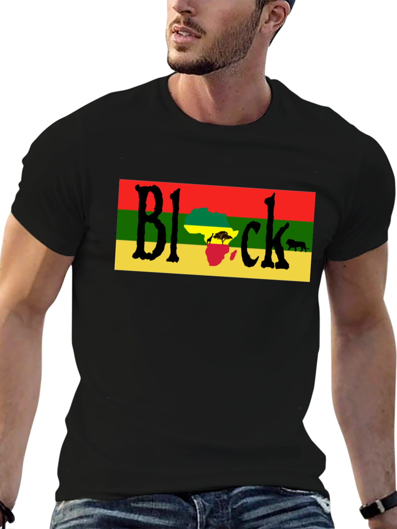 Black Pride African Flag Graphic T-Shirt