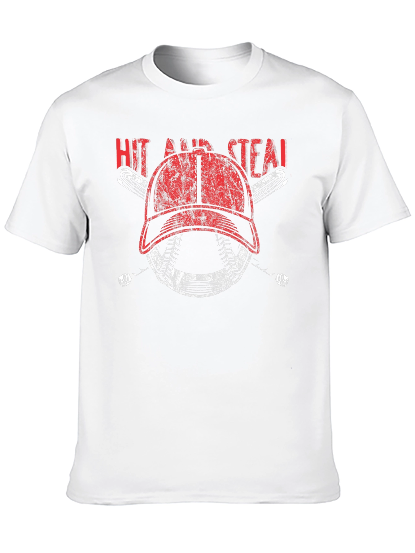 Hit and Steal Baseball Graphic T-Shirt