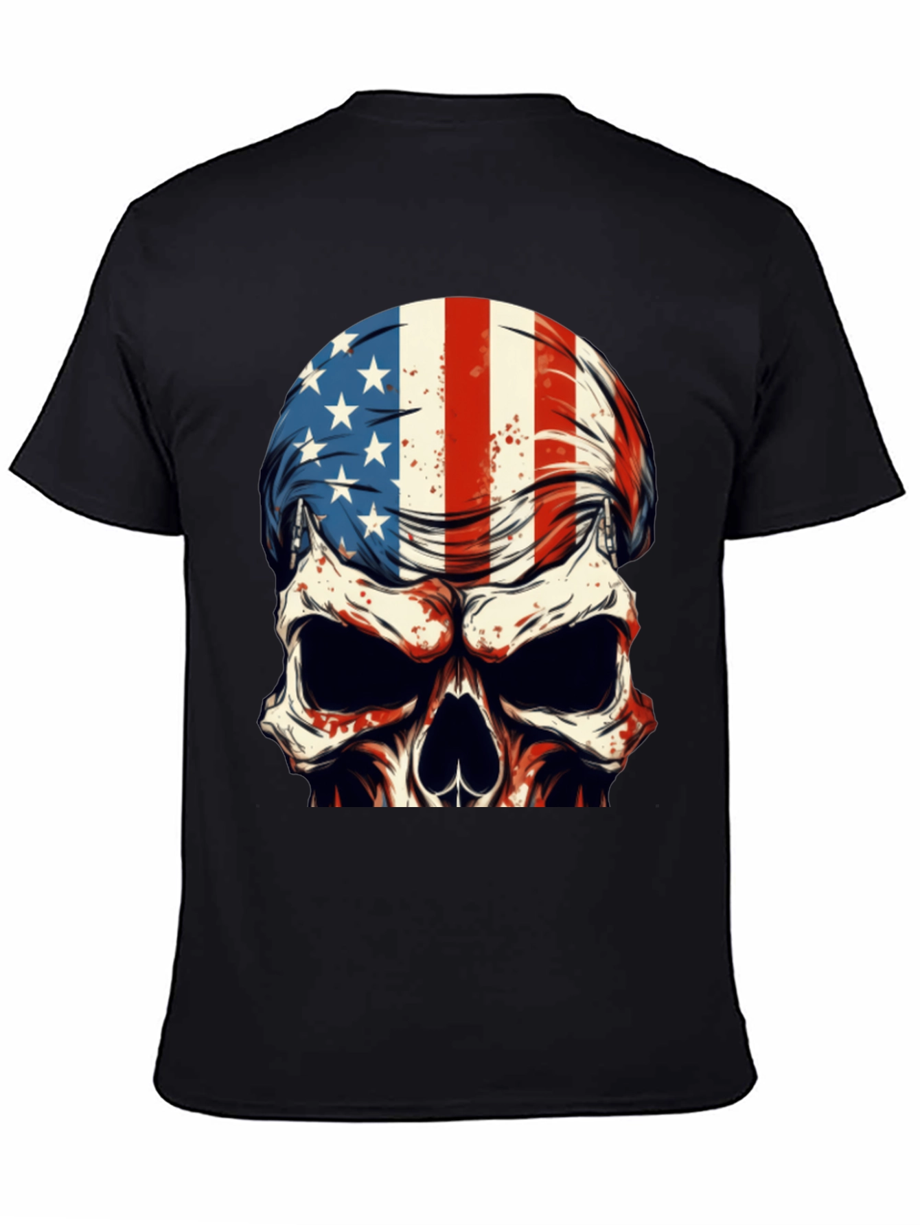 American Flag Skull Graphic T-Shirt