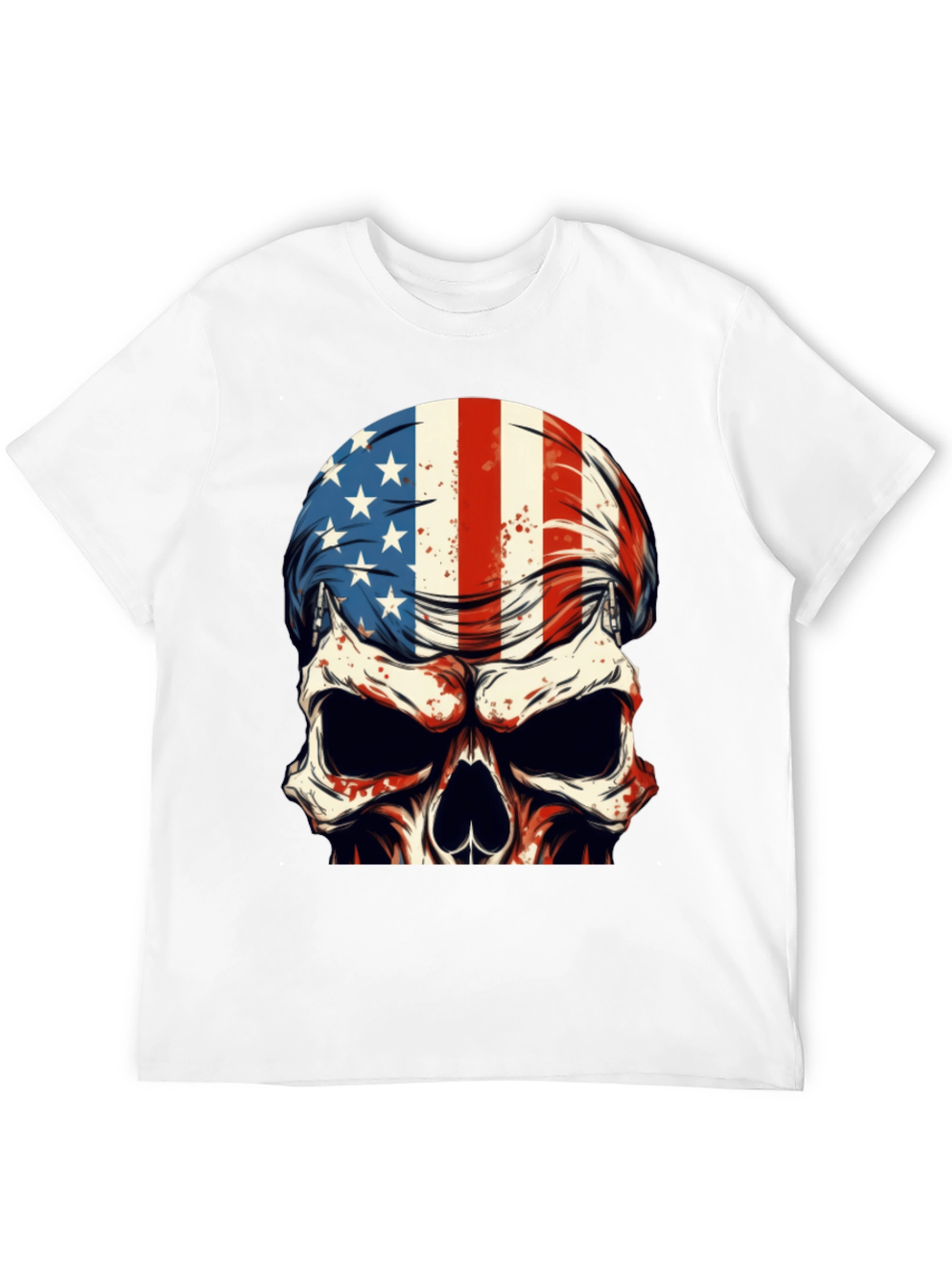 American Flag Skull Graphic T-Shirt