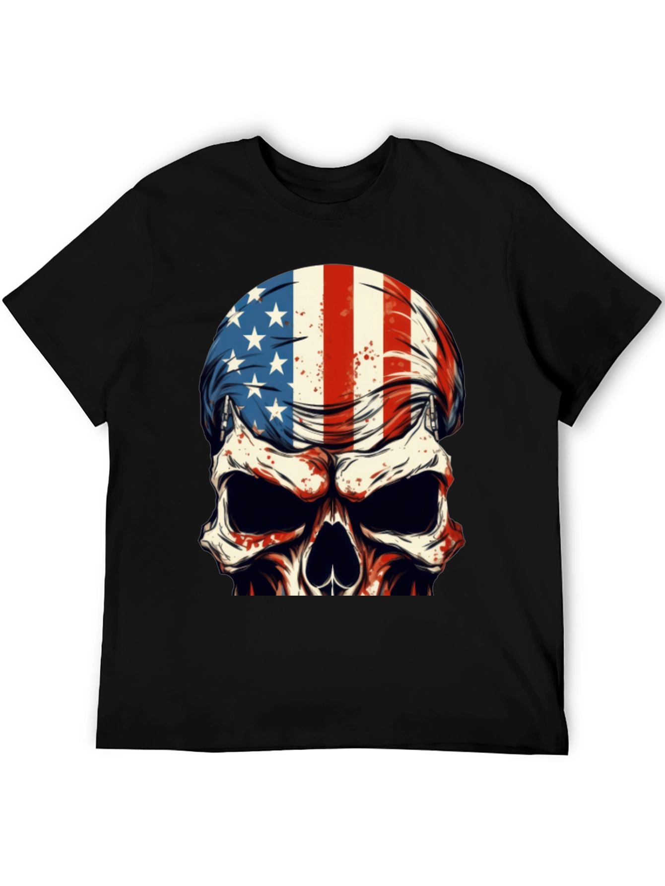 American Flag Skull Graphic T-Shirt