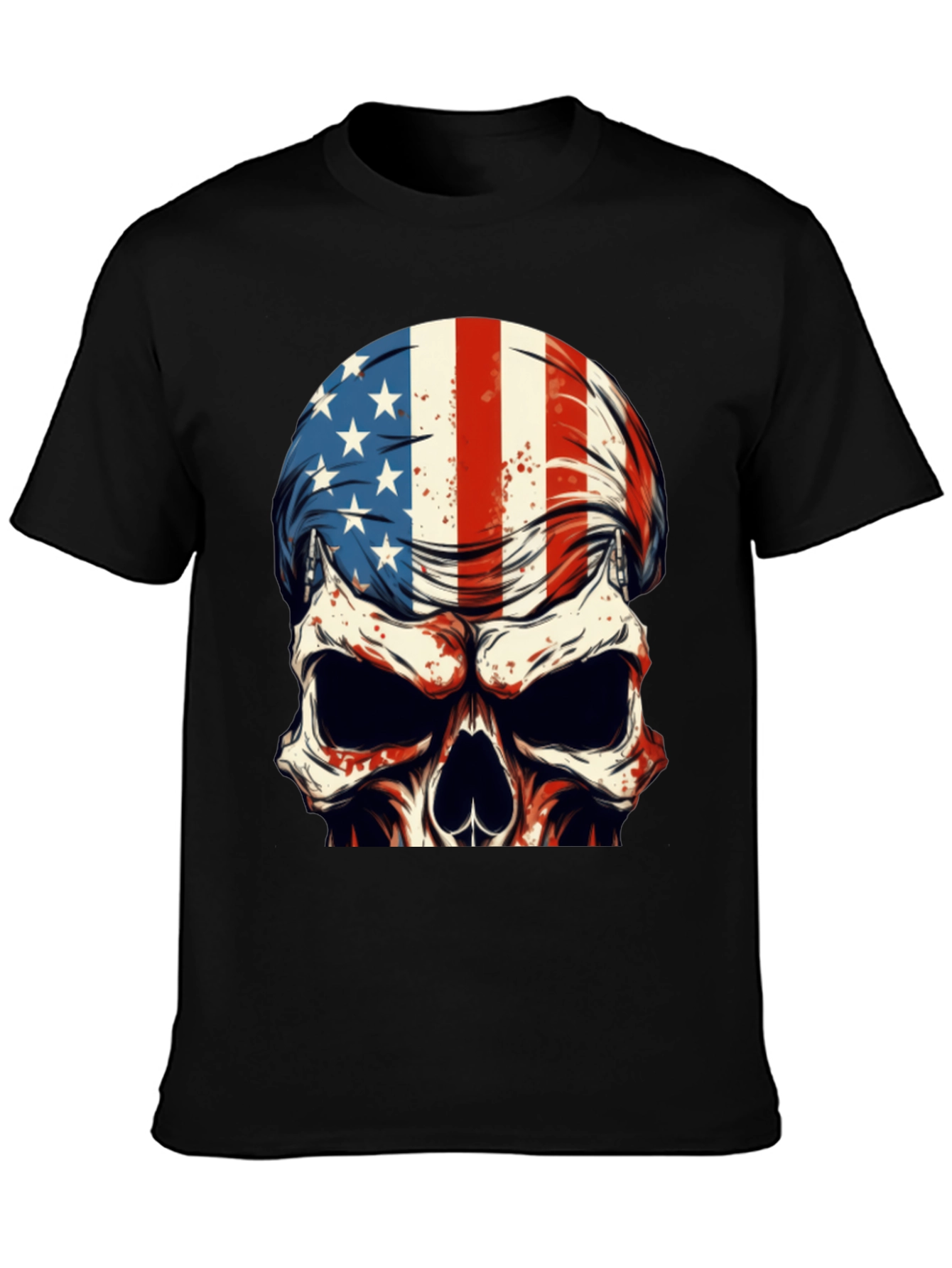 American Flag Skull Graphic T-Shirt