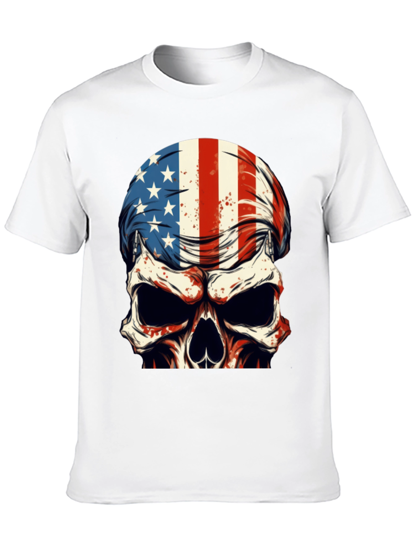 American Flag Skull Graphic T-Shirt