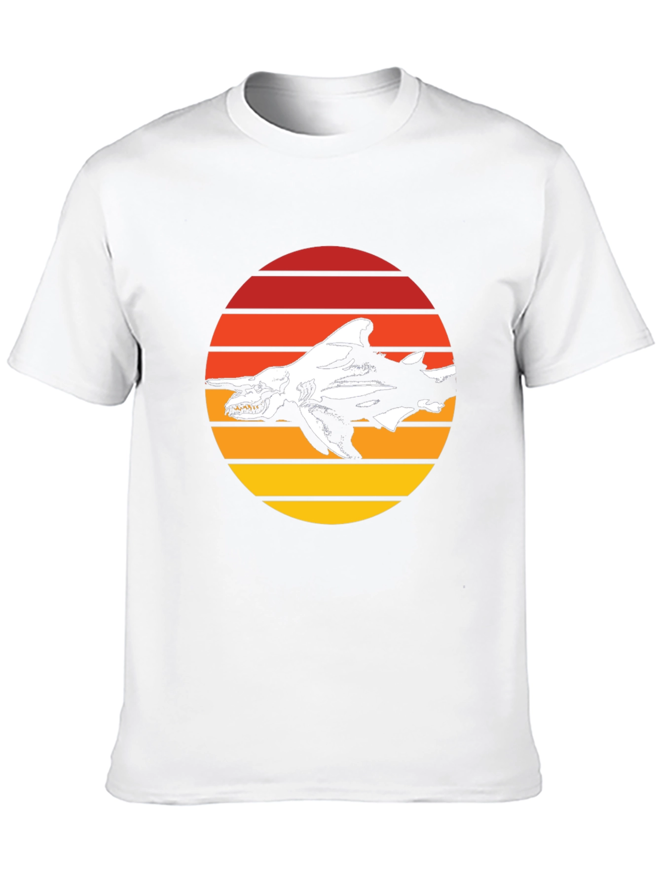 Retro Shark Graphic T-Shirt - Black