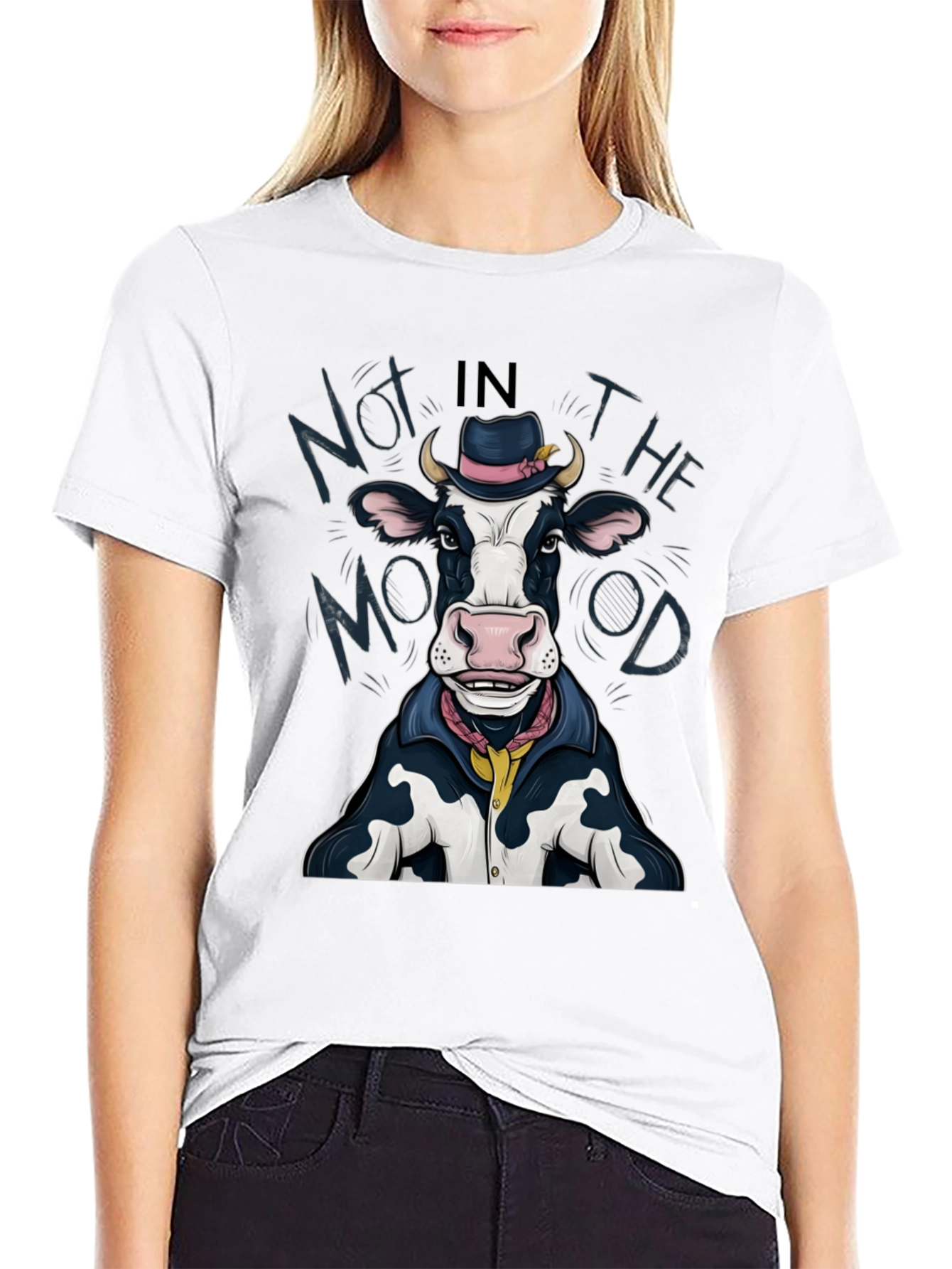 Funny Cow Graphic Tee - Not in the Mood