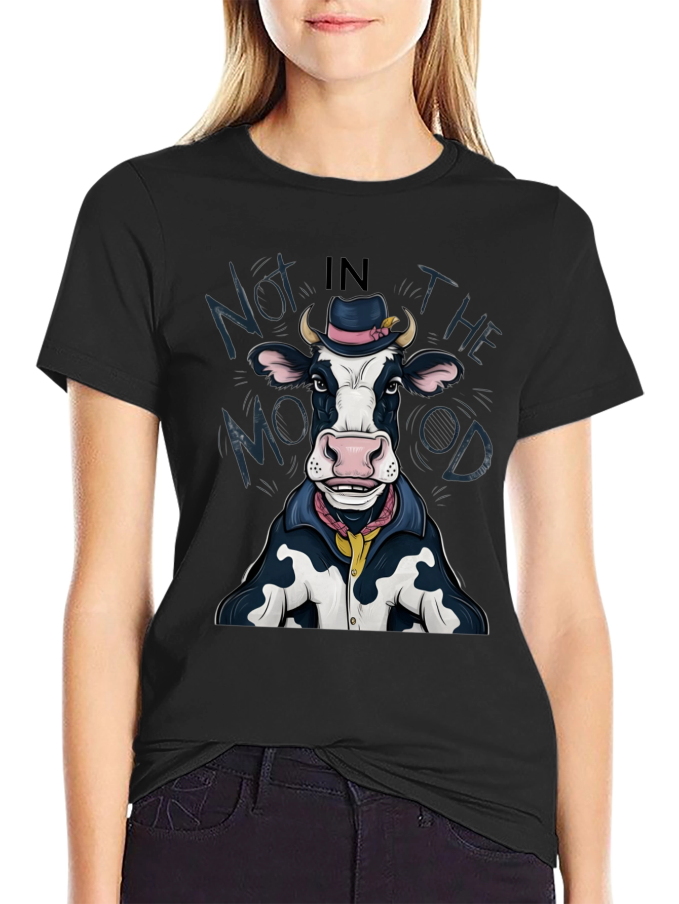 Funny Cow Graphic Tee - Not in the Mood