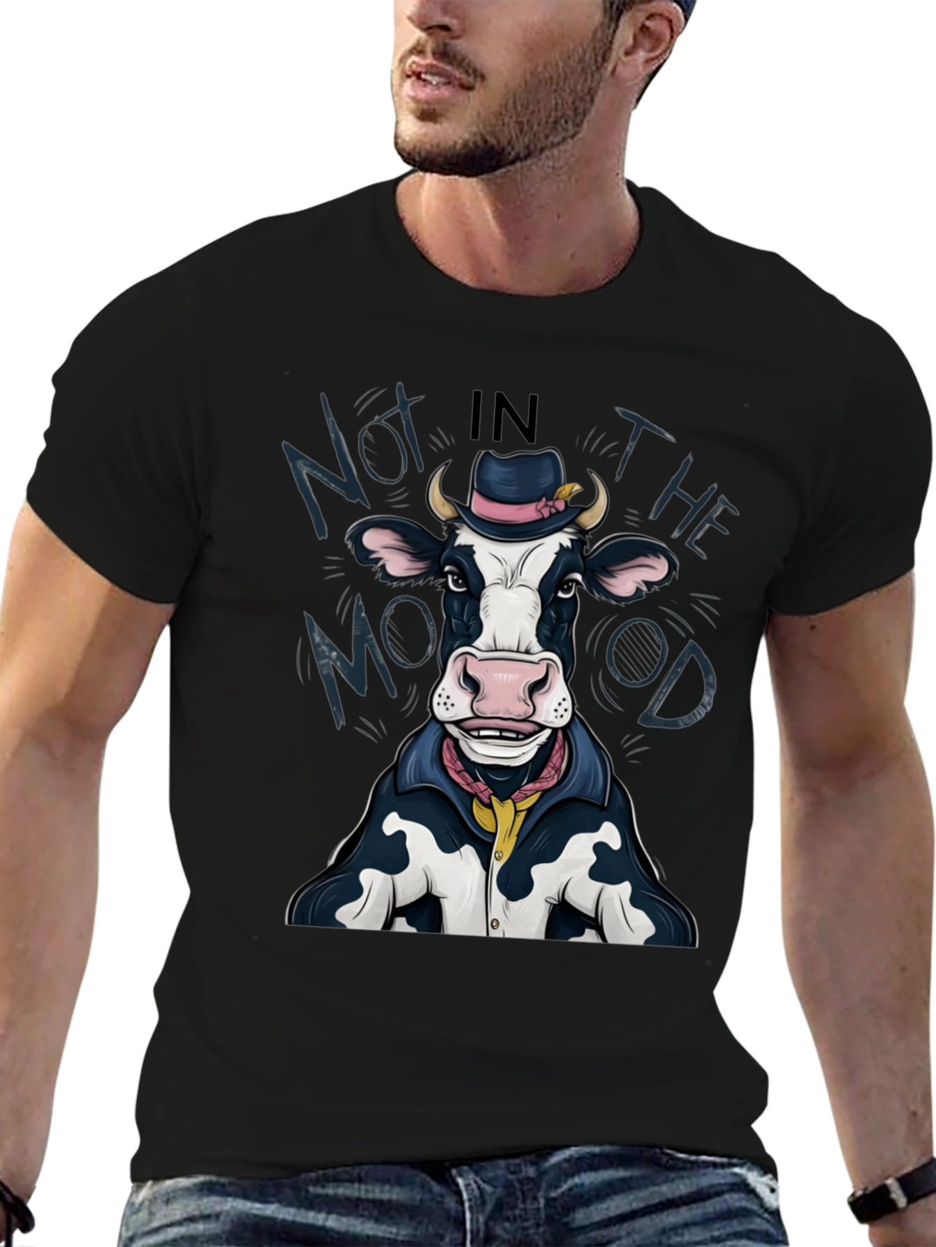 Funny Cow Graphic Tee - Not in the Mood