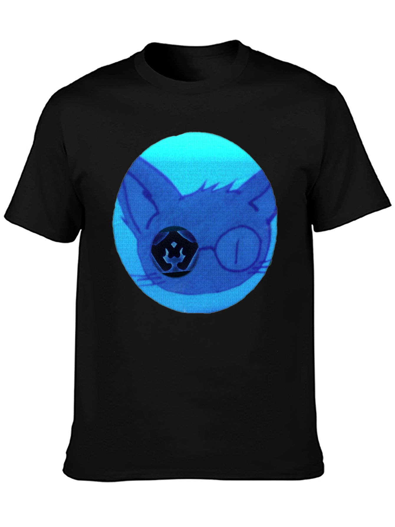 Cool Blue Cat Graphic T-Shirt