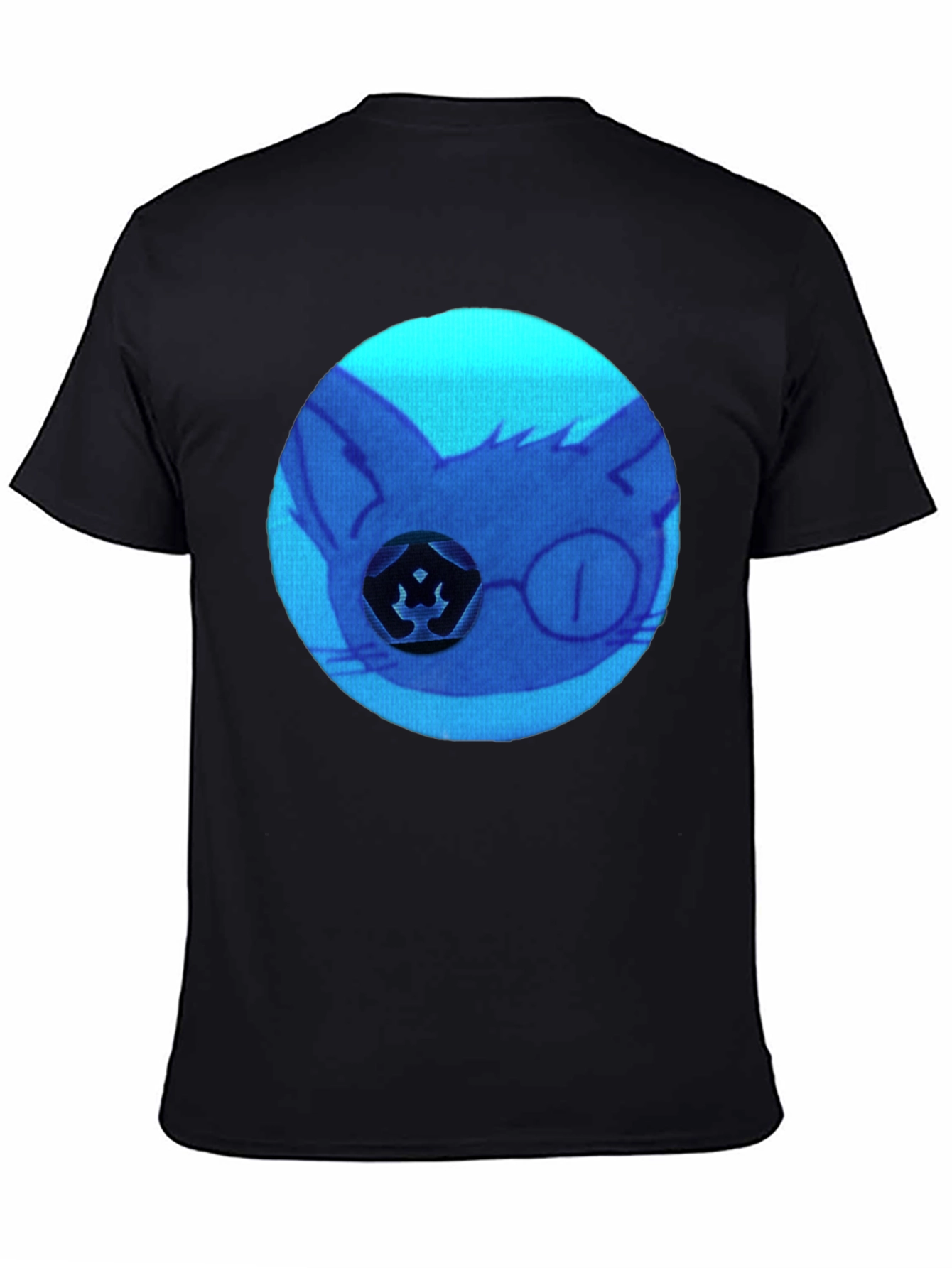 Cool Blue Cat Graphic T-Shirt
