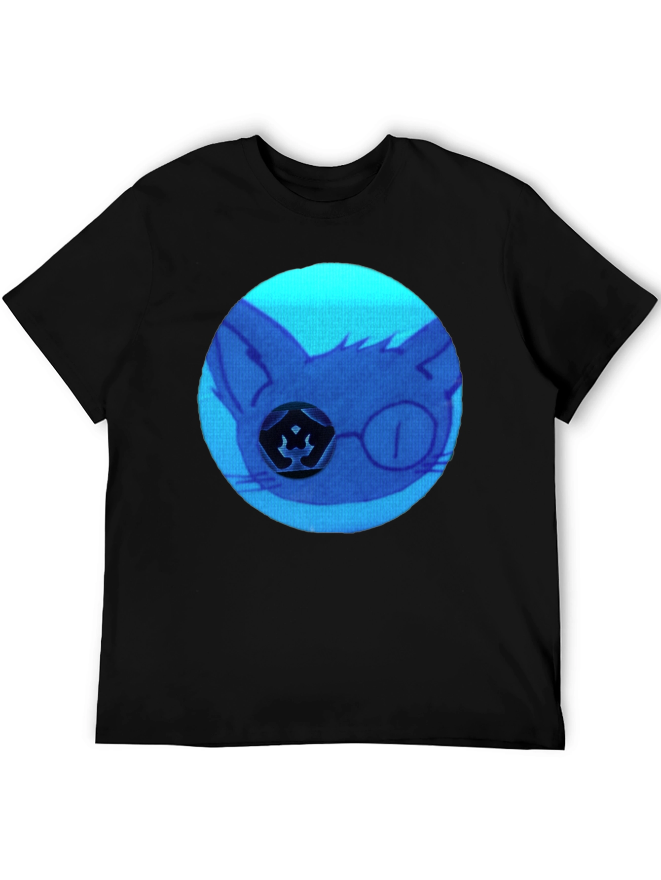 Cool Blue Cat Graphic T-Shirt