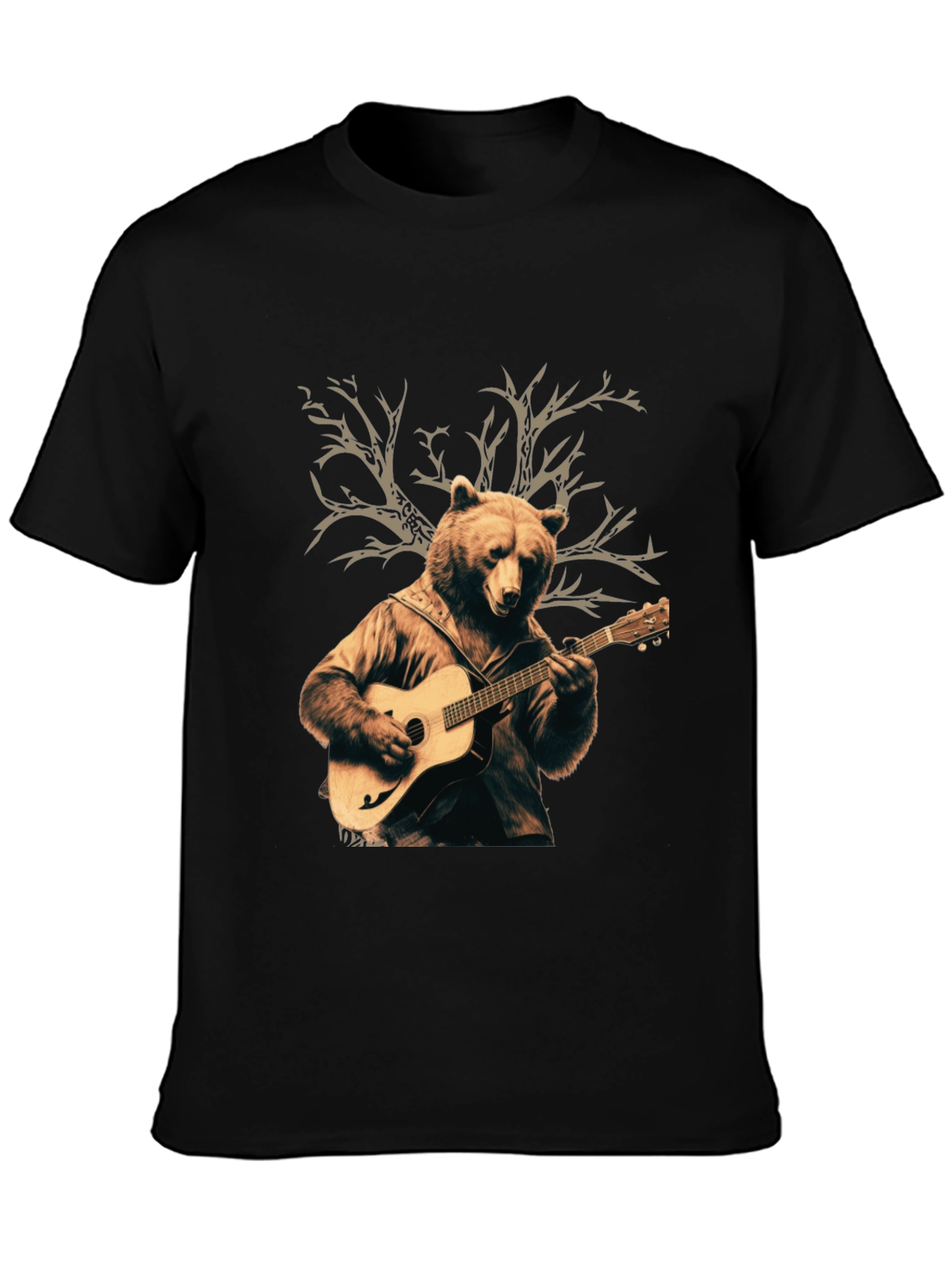Bear Playing Guitar Graphic Tee