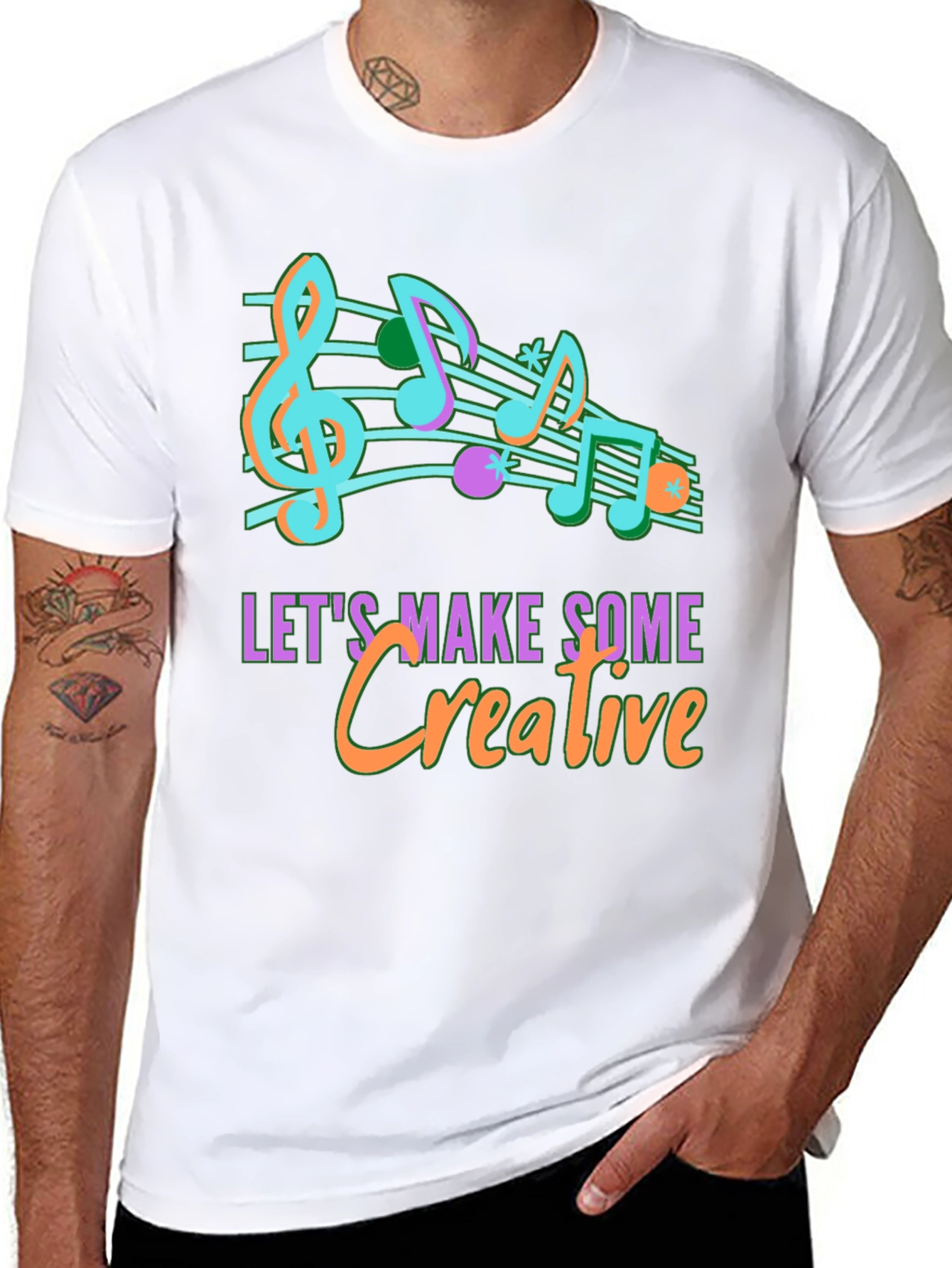Creative Music Notes Graphic T-Shirt